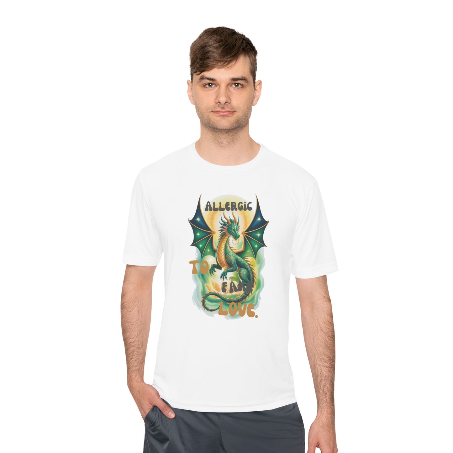 Dragon Allergy Moisture Wicking Tee, Funny T-Shirt for Allergy Awareness, Gift for Dragon Lovers, Fitness Wear, Unique Humor Tee