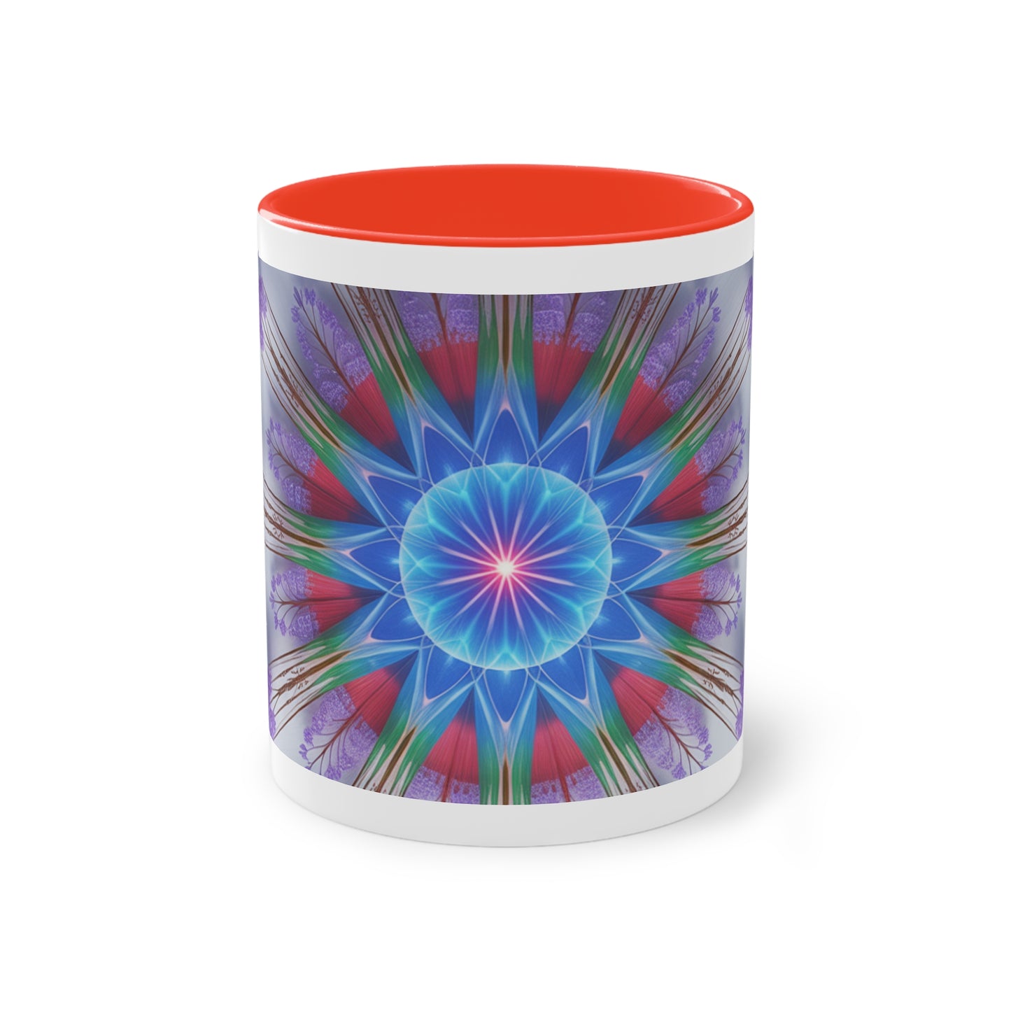 Kaleidoscope Two-Tone Coffee Mug - Vibrant Art Mug for Home & Office, Unique Gift for Coffee Lovers, Decorative Drinkware