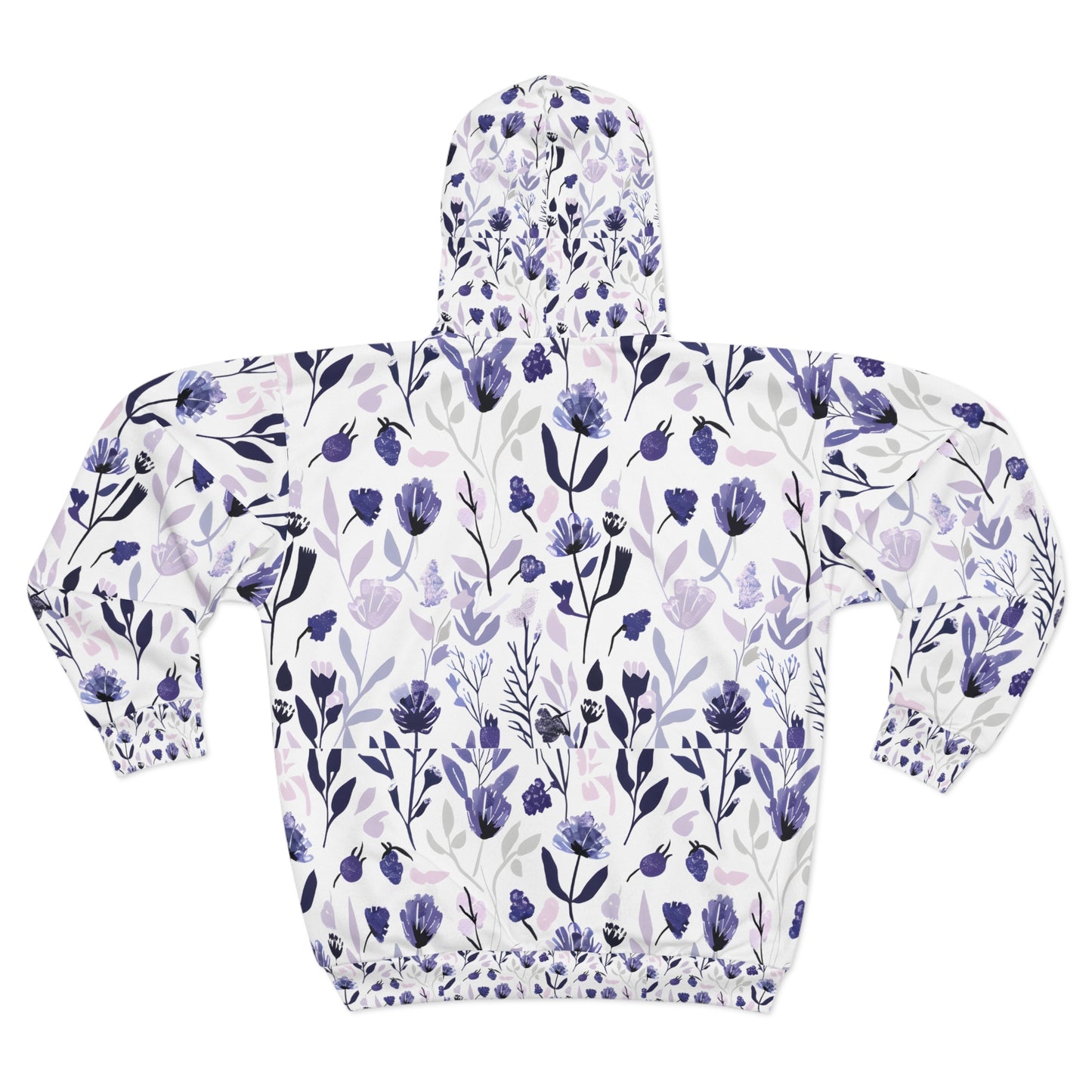 Floral Print Zip Hoodie - Spring Vibes, Perfect for Casual Outings & Gift Giving