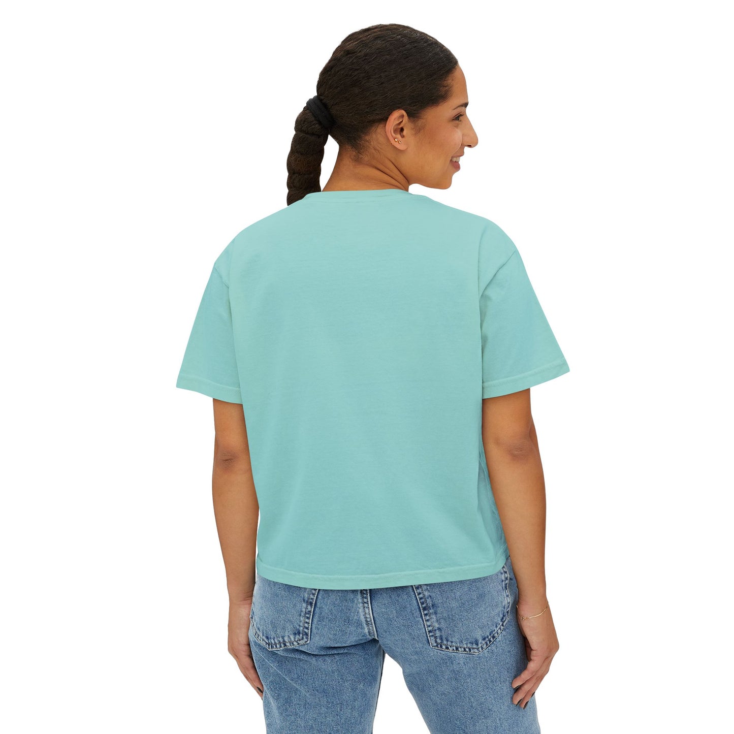 Flower Power Women's Boxy Tee, Vintage Inspired Top, Casual Streetwear, Boho Style Shirt, Perfect for Festivals, Everyday Wear