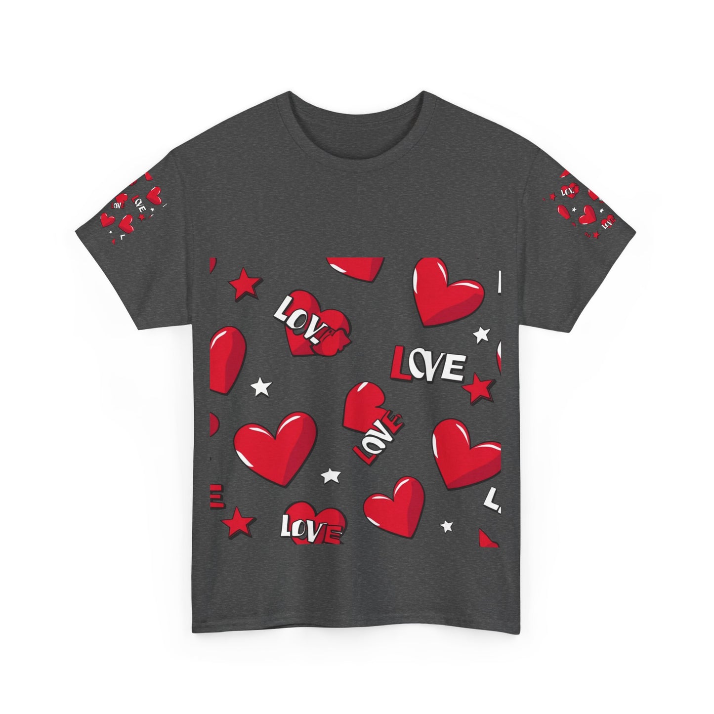 Maglietta in cotone pesante con cuore romantico - Perfetta per San Valentino e per tutti i giorni