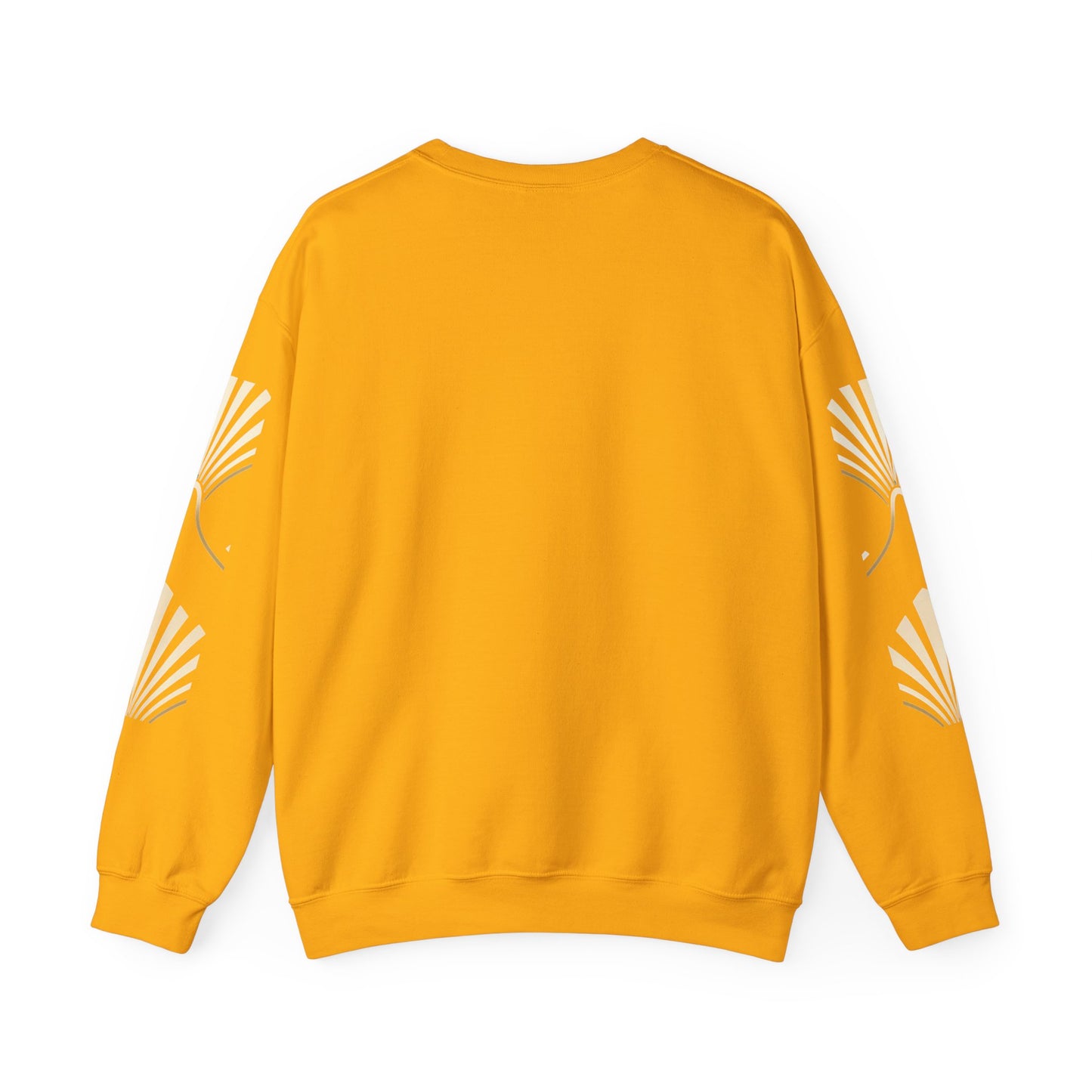 Elegant Gold Fan Pattern Crewneck Sweatshirt