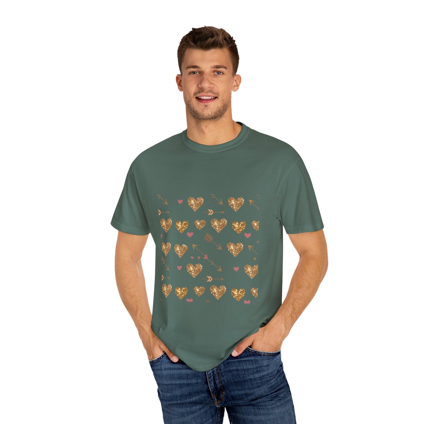 Camiseta de mujer con estampado de corazón dorado: perfecta para el amor cotidiano