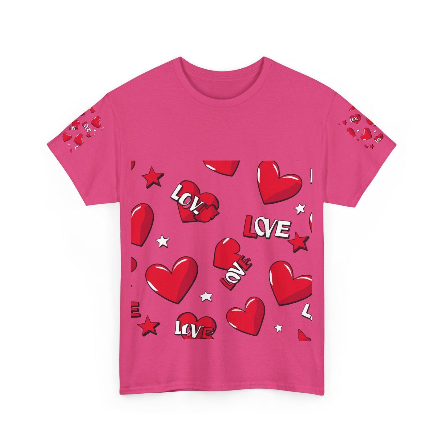 Maglietta in cotone pesante con cuore romantico - Perfetta per San Valentino e per tutti i giorni