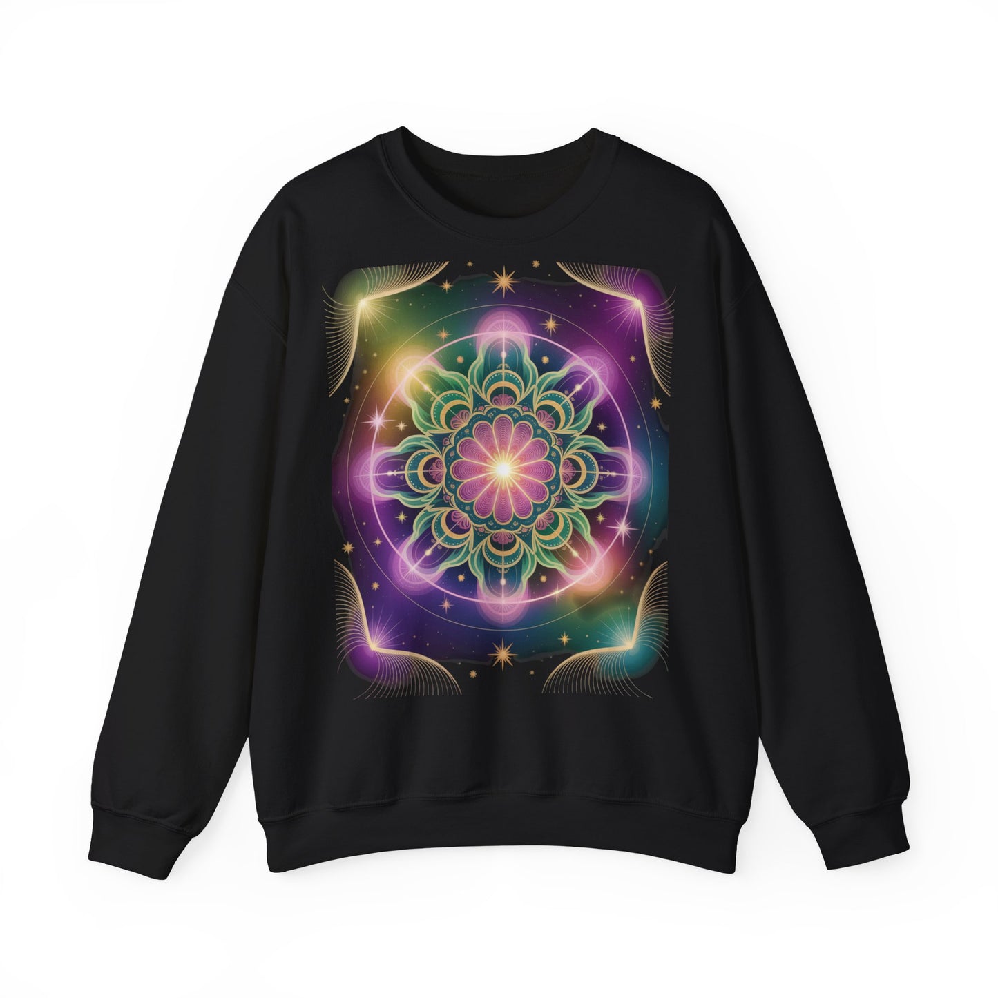 Cosmic Mandala Sweatshirt | Women's Crewneck | Soft Heavy Blend | Ideal for Cozy Nights, Meditation, Festivals, Gifts