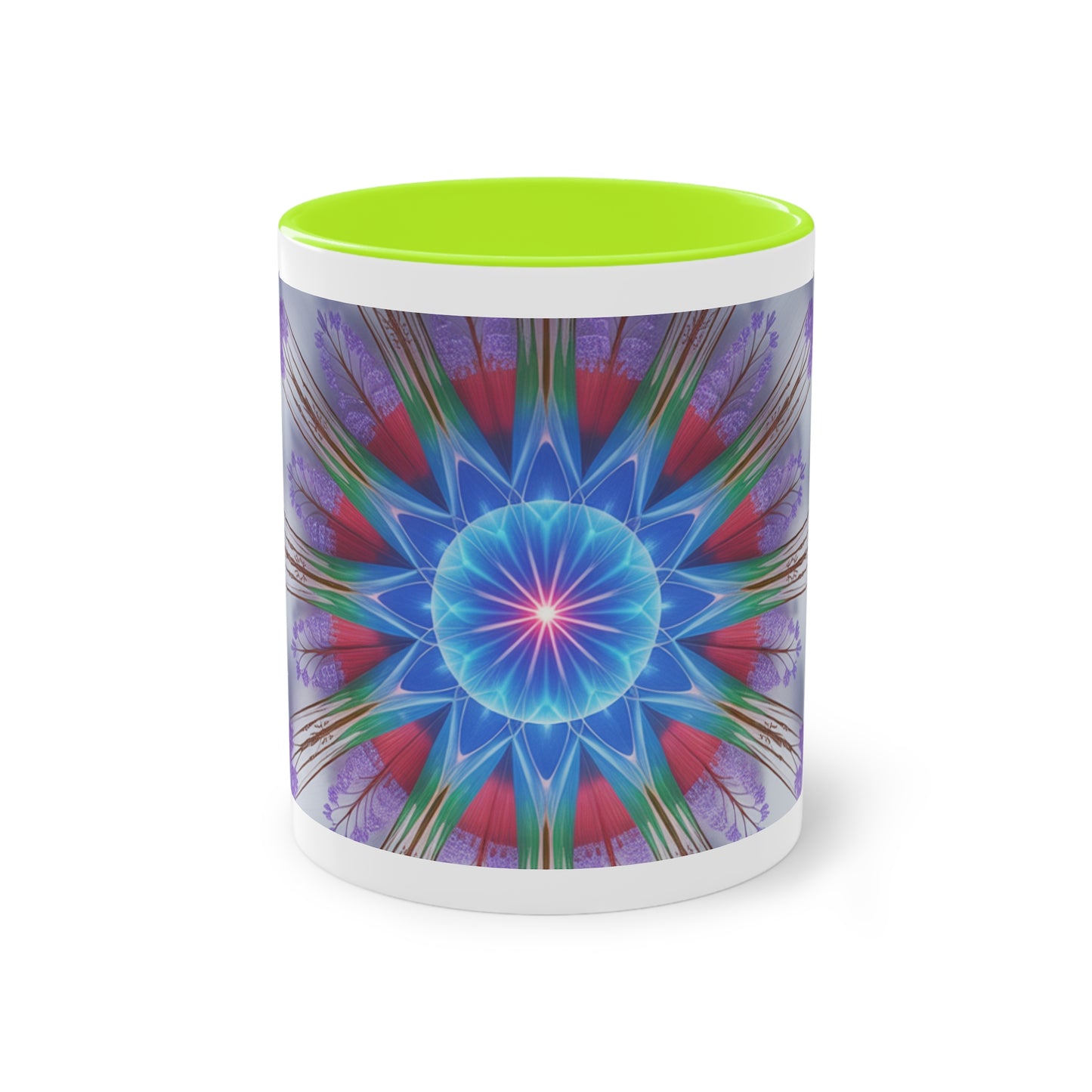 Kaleidoscope Two-Tone Coffee Mug - Vibrant Art Mug for Home & Office, Unique Gift for Coffee Lovers, Decorative Drinkware