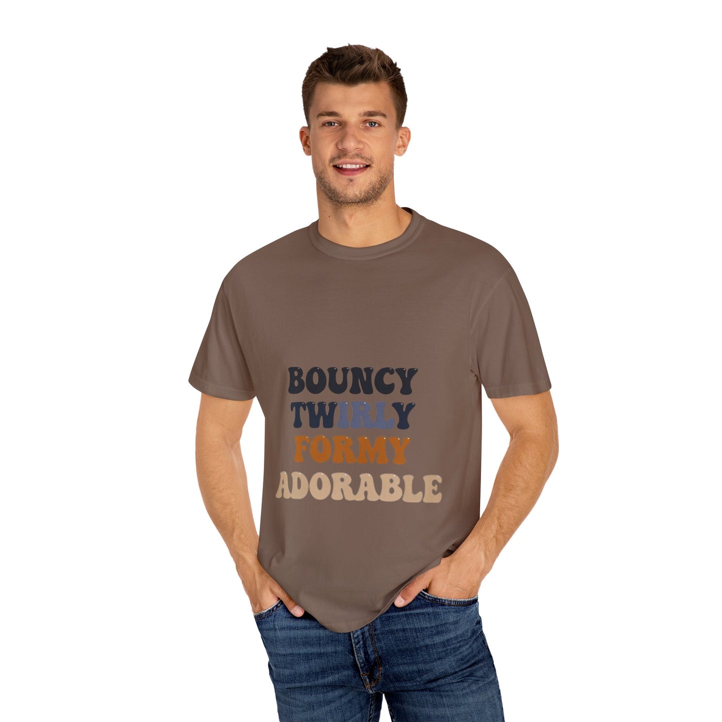 Bouncy Twirly Adorable T-Shirt – Men Garment-Dyed Tee for Fun Lovin' Souls