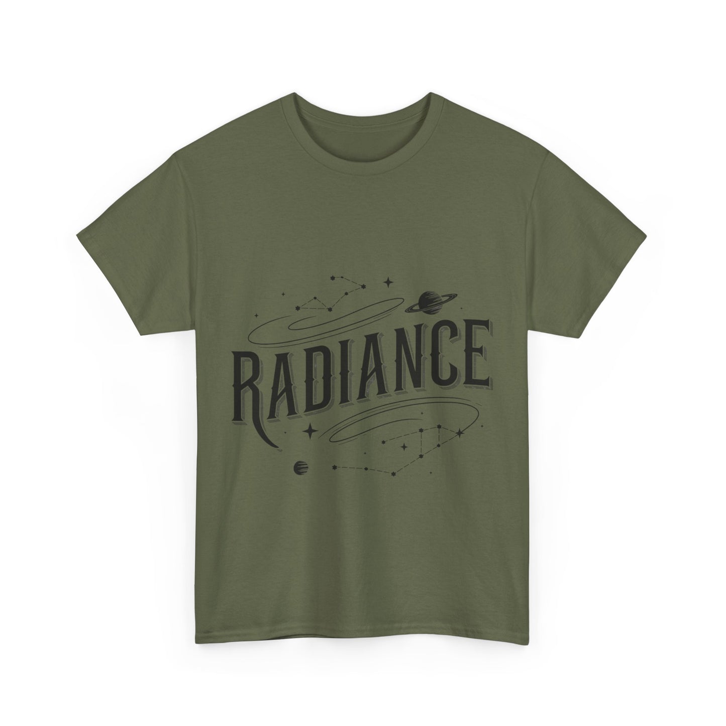 Camiseta unisex de algodón grueso Radiance: diseño cósmico para observadores de estrellas