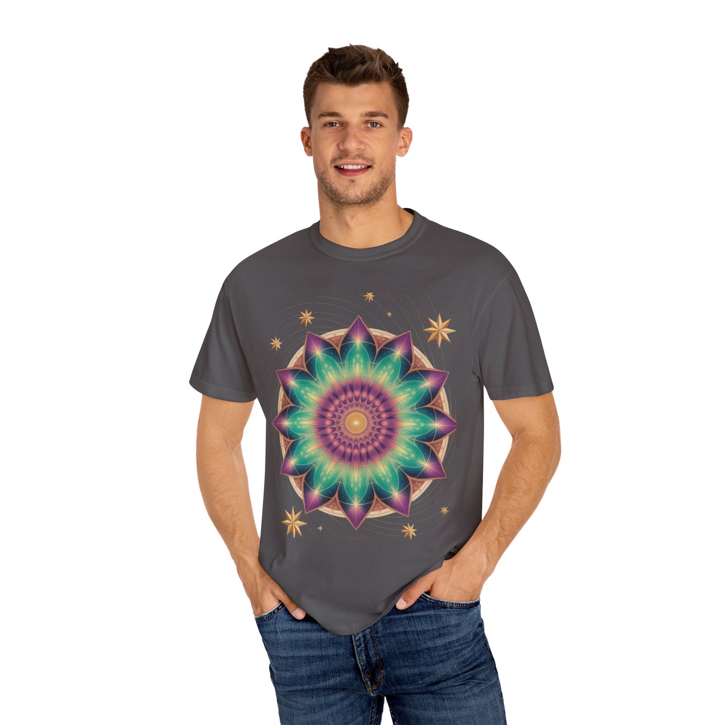 Tie-Dye Mandala T-Shirt, Spiritual Apparel, Bohemian Style Tee, Festival Wear, Eco-Friendly Fashion