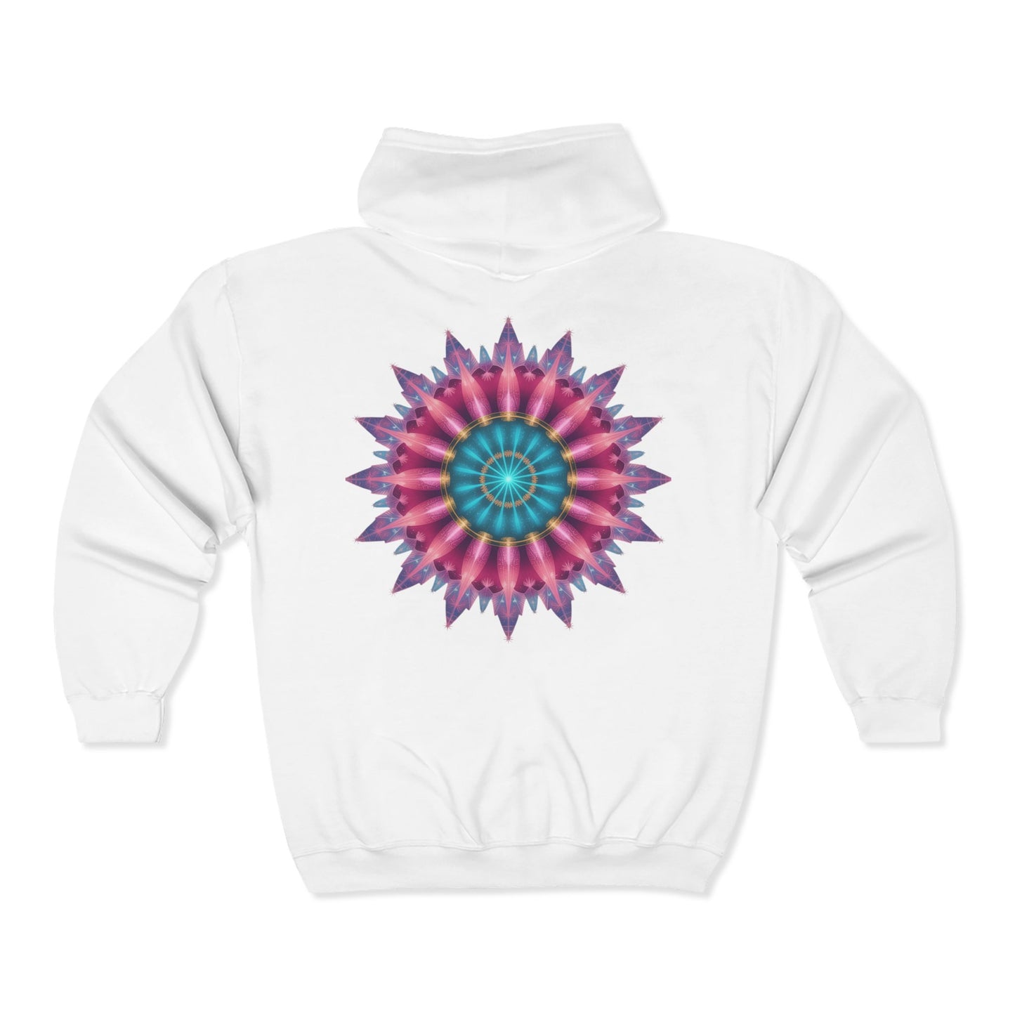 Colorful Mandala Zip-Up Hoodie for Cozy Comfort, Women's Fashion, Festival Wear, Holiday Gift, Art-Inspired Outerwear