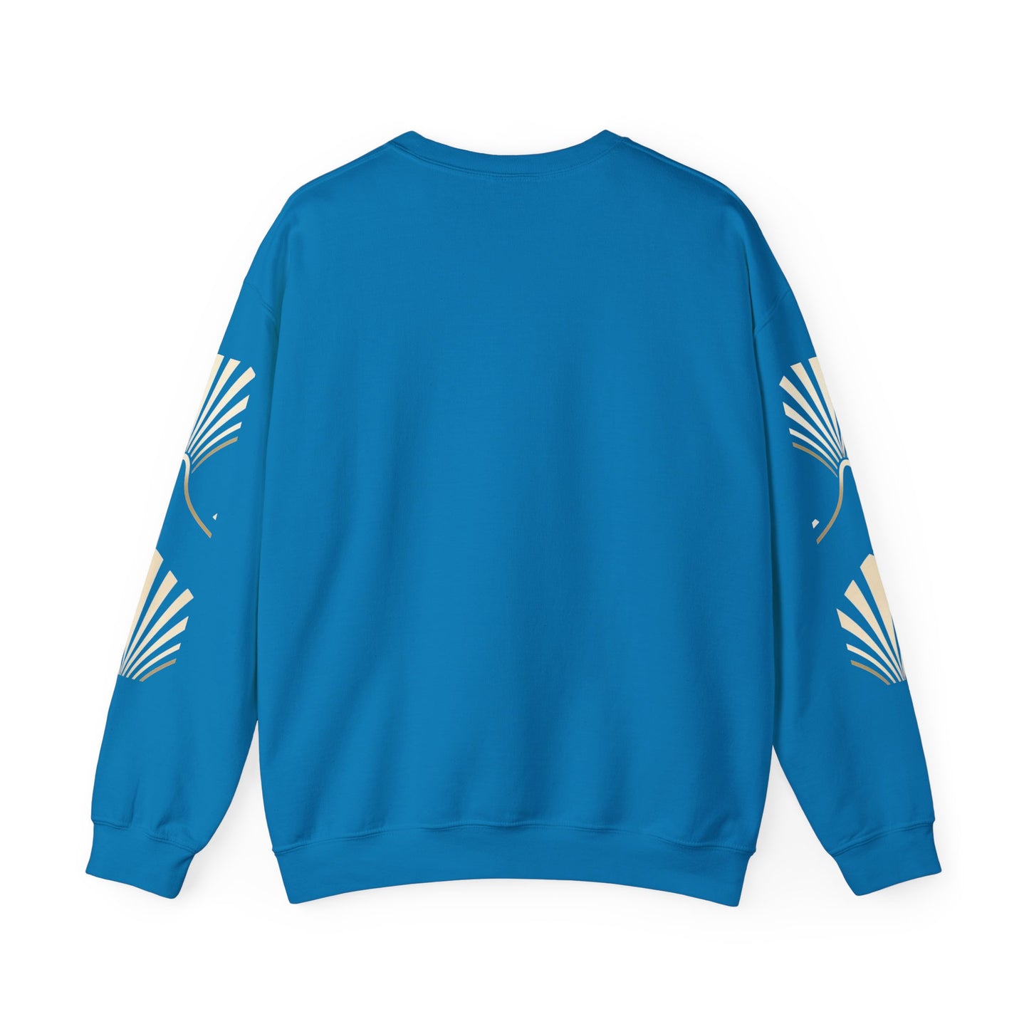 Elegant Gold Fan Pattern Crewneck Sweatshirt