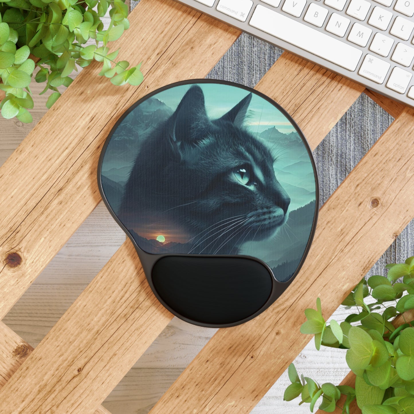 Cat-Themed Mouse Pad with Wrist Rest - Comfortable Desk Accessory for Cat Lovers