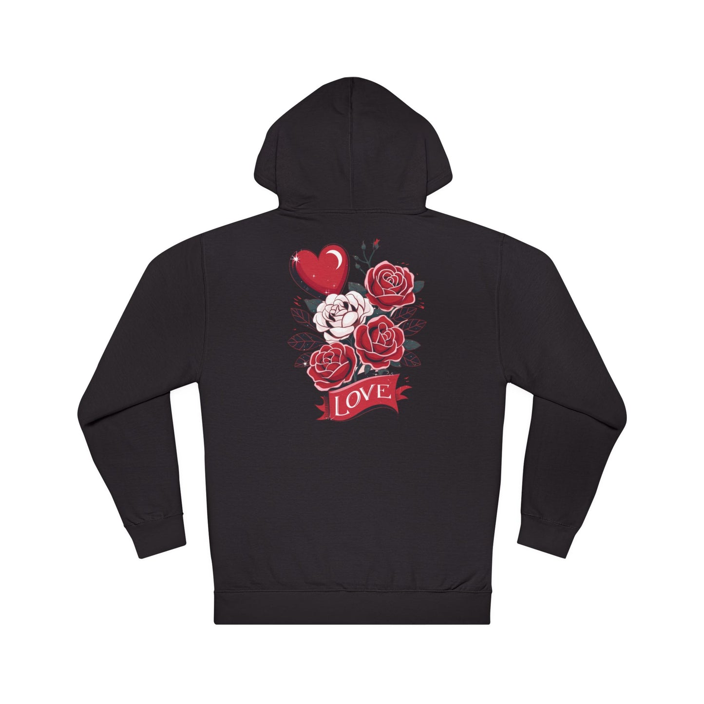 Felpa con cappuccio con motivo floreale romantico - Perfetta per San Valentino e per tutti i giorni