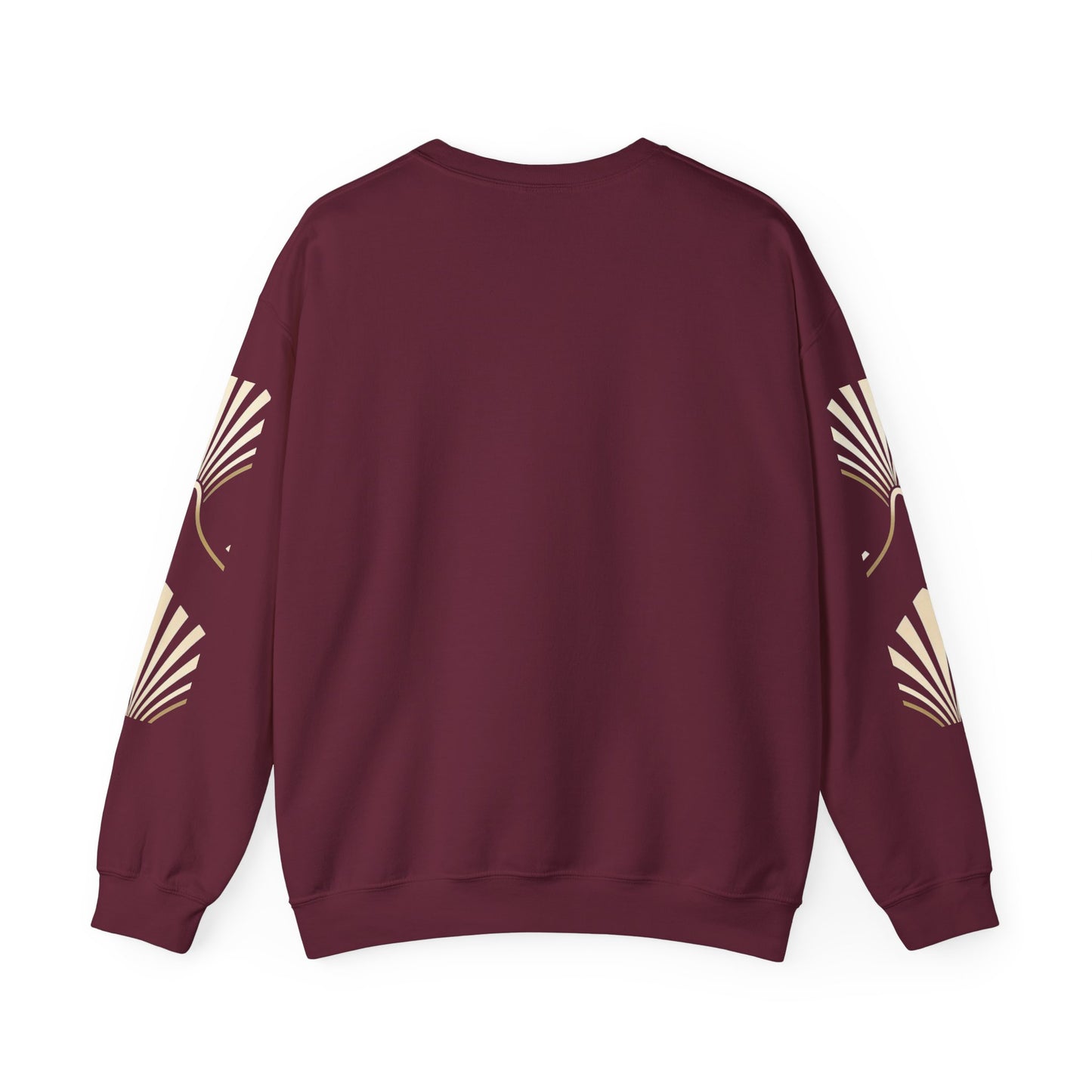 Elegant Gold Fan Pattern Crewneck Sweatshirt