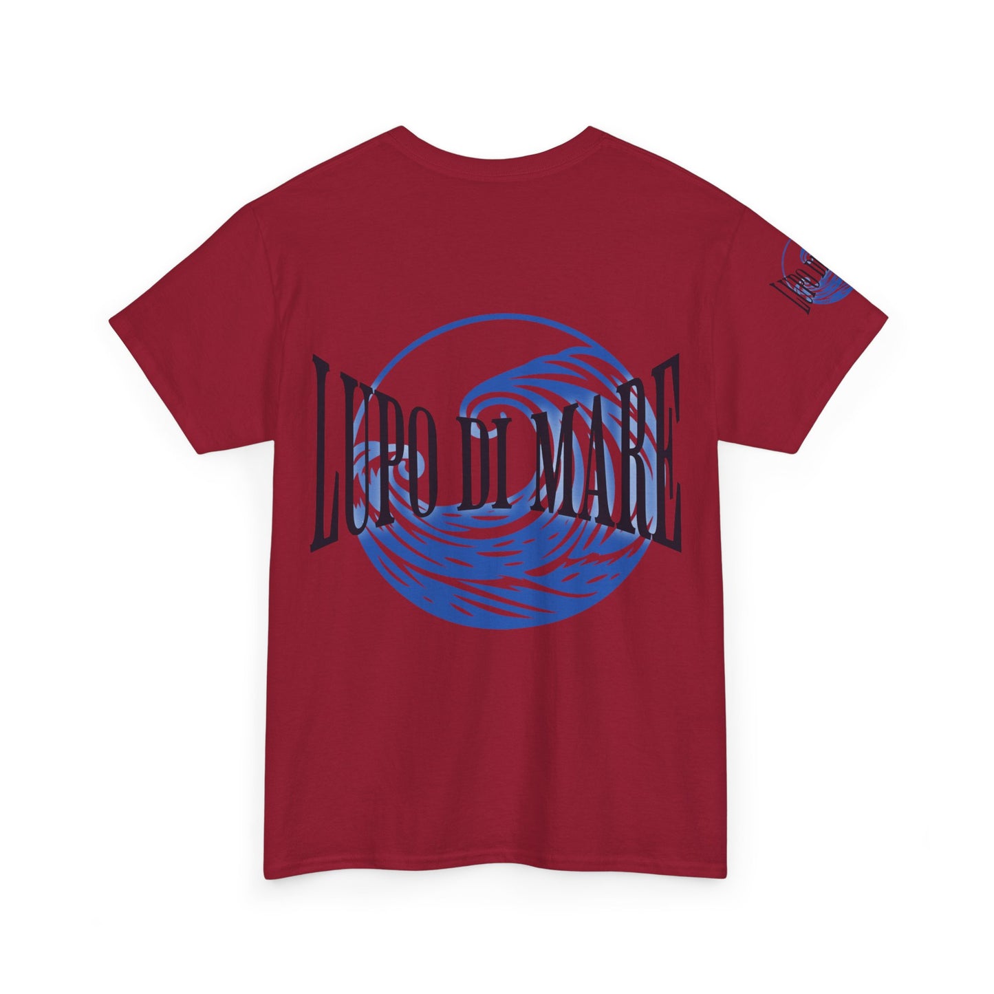 Camiseta de algodón grueso Lupo di Mare: camiseta gráfica Ocean Vibes