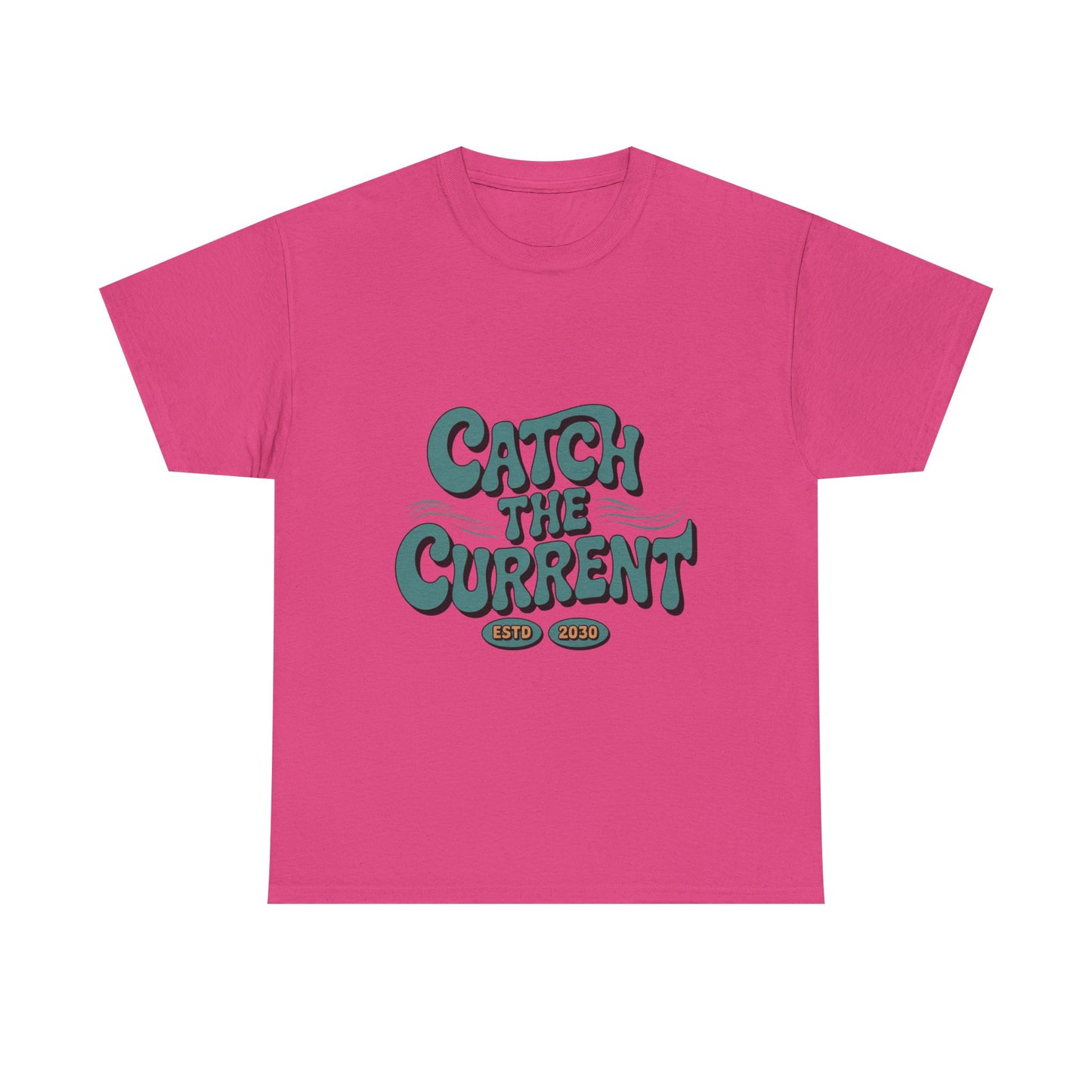 Catch the Current Tee, Relaxed Cotton T-Shirt, Beach Vibe Top, Casual Wear, Perfect Gift for Surfers, Summer Fun