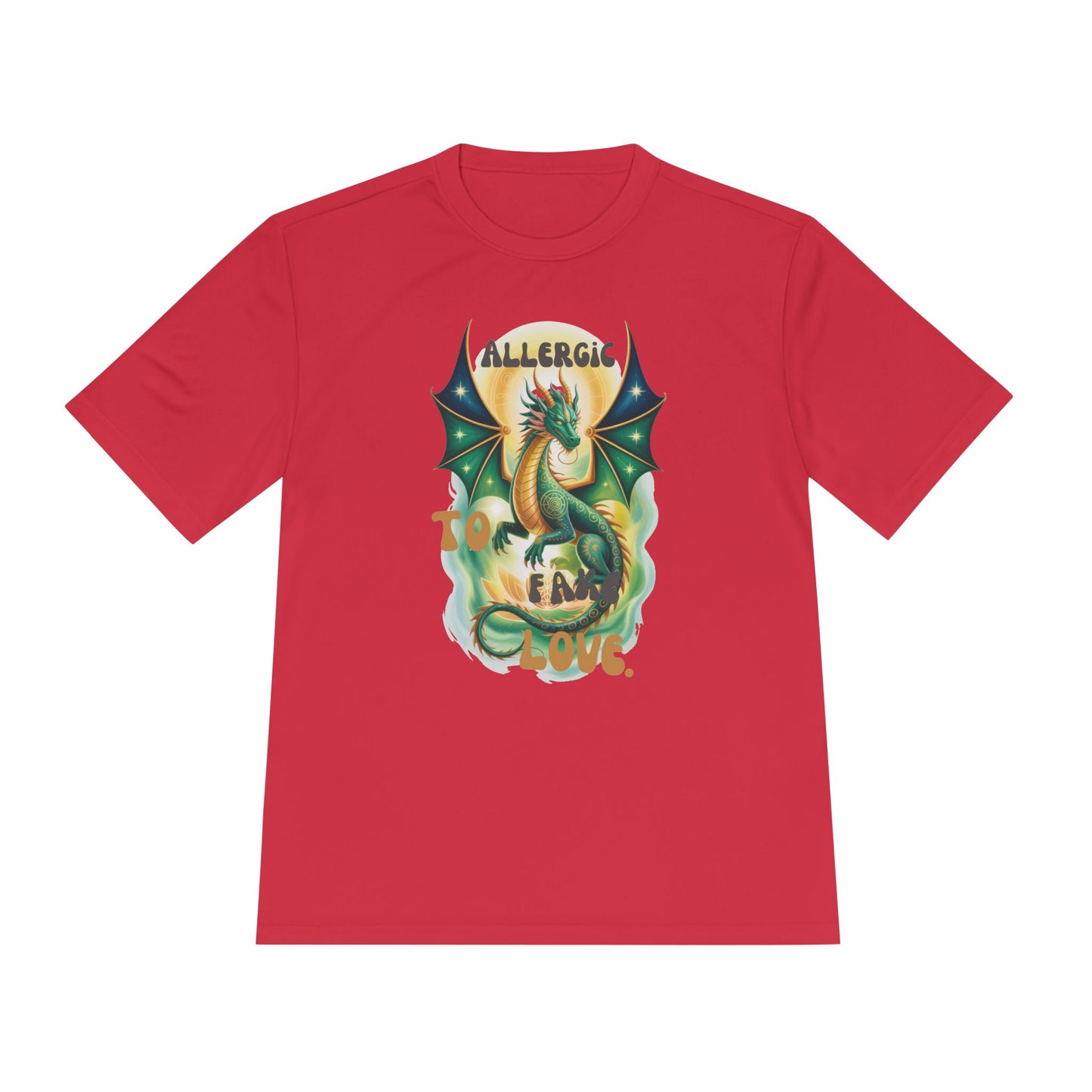 Dragon Allergy Moisture Wicking Tee, Funny T-Shirt for Allergy Awareness, Gift for Dragon Lovers, Fitness Wear, Unique Humor Tee