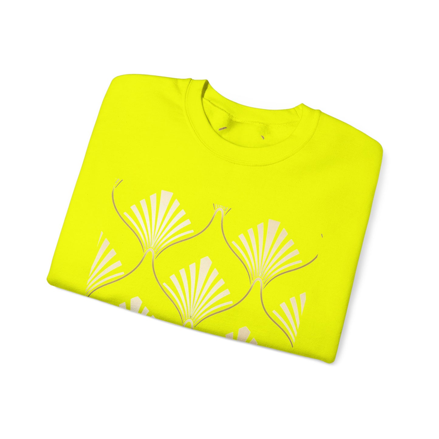 Elegant Gold Fan Pattern Crewneck Sweatshirt
