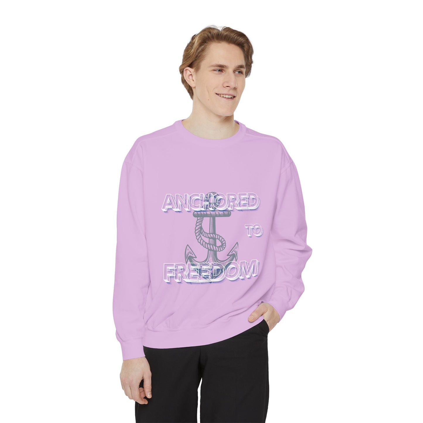 Anchored to Freedom Garment-Dyed Sweatshirt | Relaxed & Trendy Style