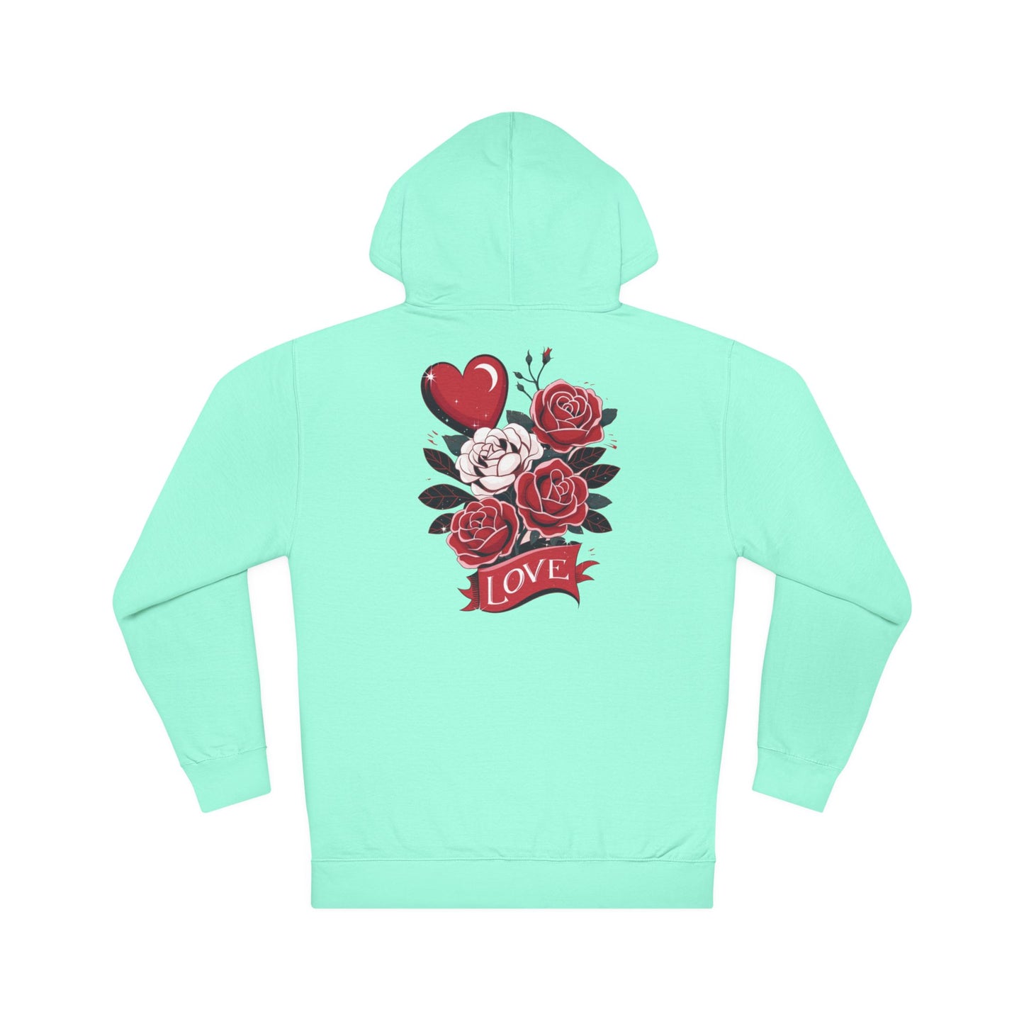 Felpa con cappuccio con motivo floreale romantico - Perfetta per San Valentino e per tutti i giorni