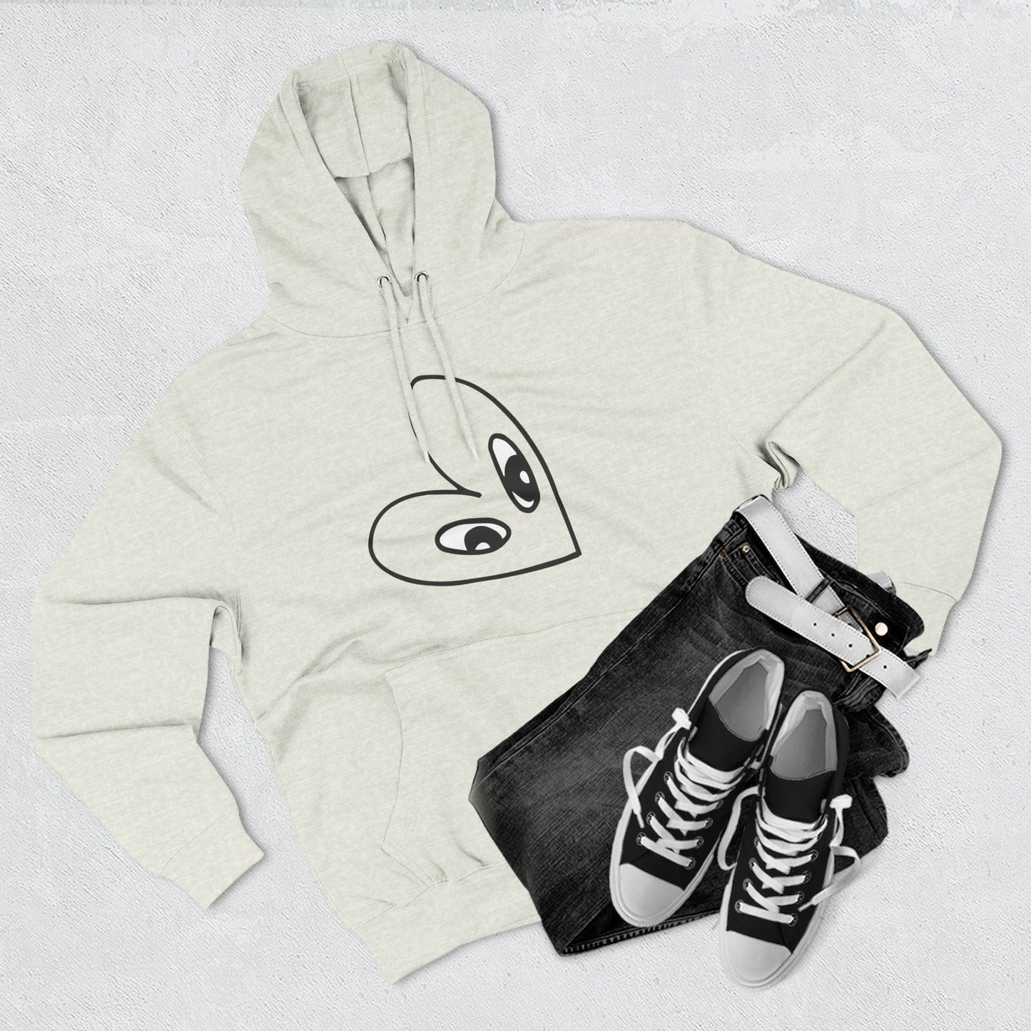 Sudadera con capucha de polar de tres paneles con gráfico Love