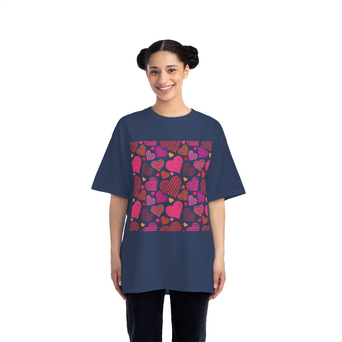 Cute Heart Pattern Short-Sleeve T-Shirt