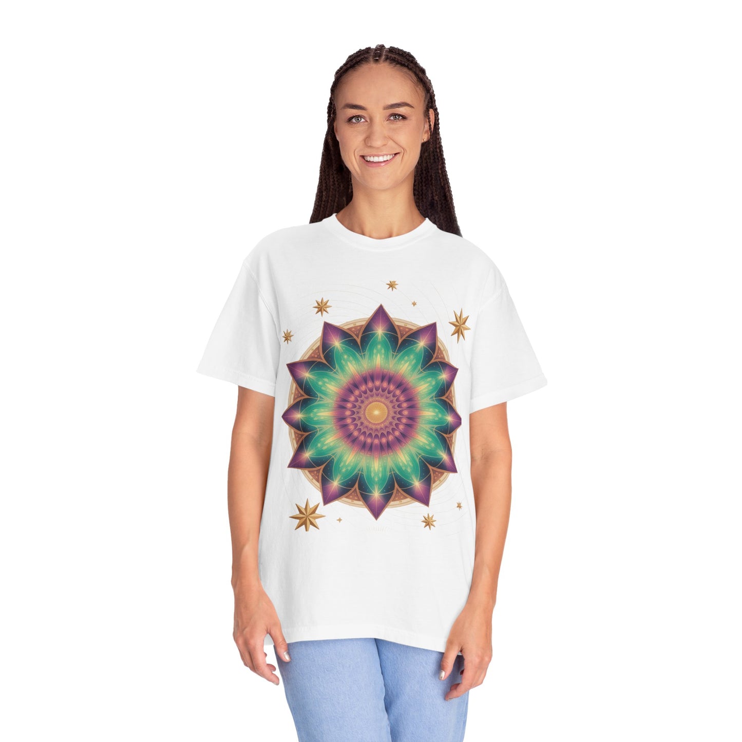 Tie-Dye Mandala T-Shirt, Spiritual Apparel, Bohemian Style Tee, Festival Wear, Eco-Friendly Fashion