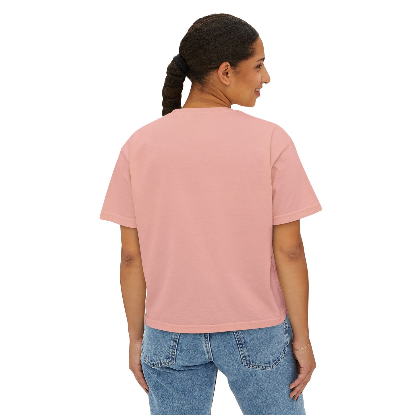 Flower Power Women's Boxy Tee, Vintage Inspired Top, Casual Streetwear, Boho Style Shirt, Perfect for Festivals, Everyday Wear