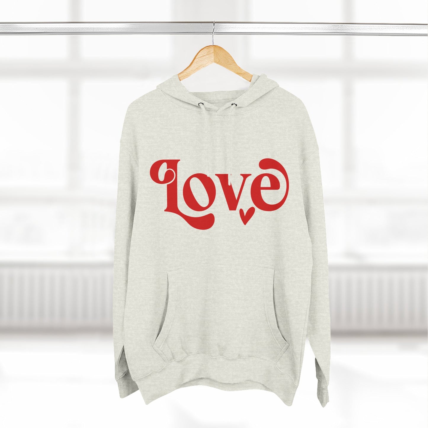 Sudadera con capucha de polar de tres paneles con gráfico Love