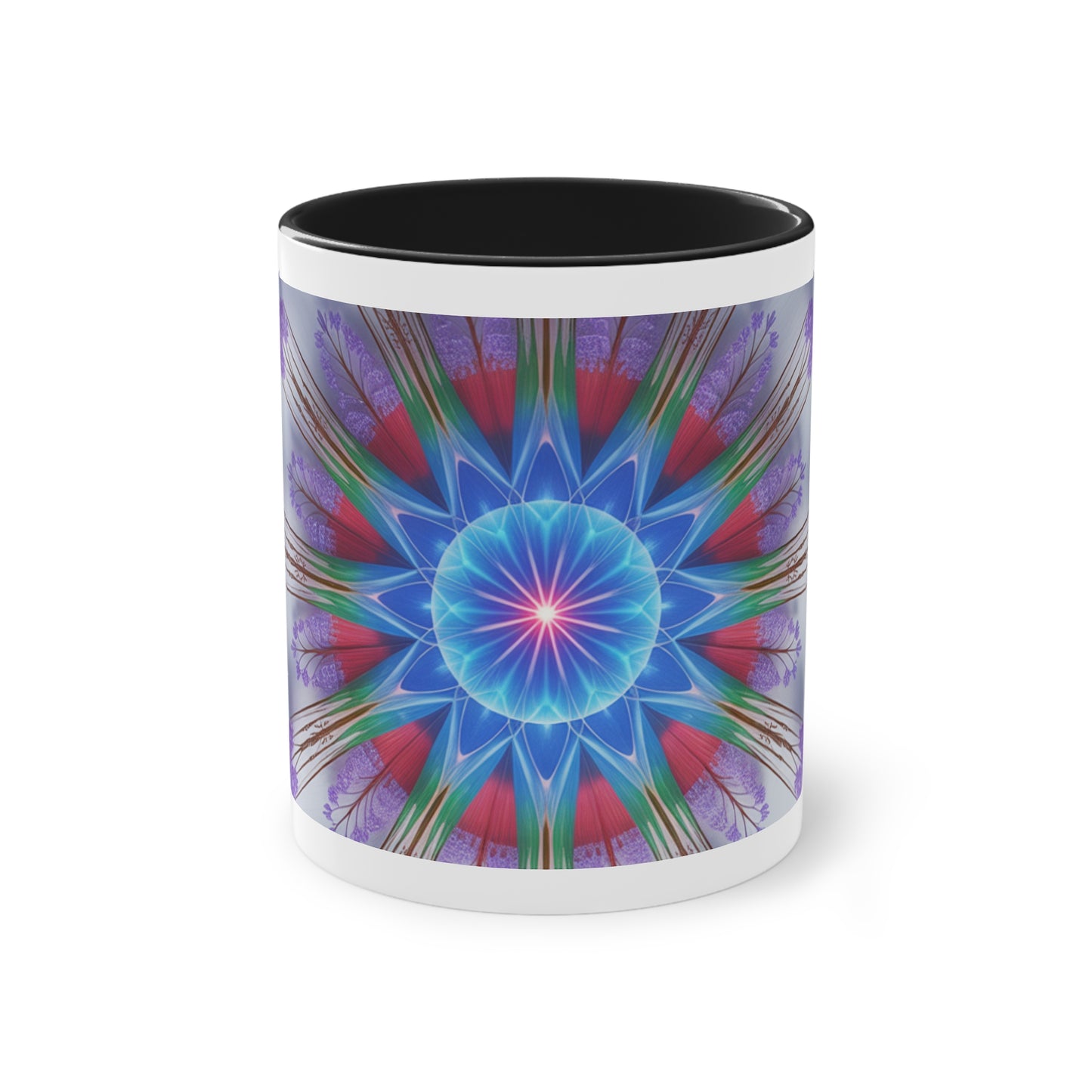 Kaleidoscope Two-Tone Coffee Mug - Vibrant Art Mug for Home & Office, Unique Gift for Coffee Lovers, Decorative Drinkware