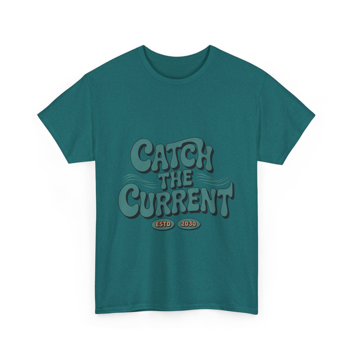 Catch the Current Tee, Relaxed Cotton T-Shirt, Beach Vibe Top, Casual Wear, Perfect Gift for Surfers, Summer Fun
