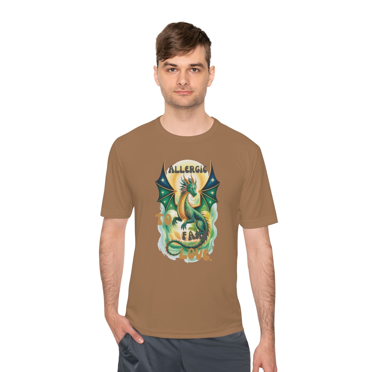 Dragon Allergy Moisture Wicking Tee, Funny T-Shirt for Allergy Awareness, Gift for Dragon Lovers, Fitness Wear, Unique Humor Tee