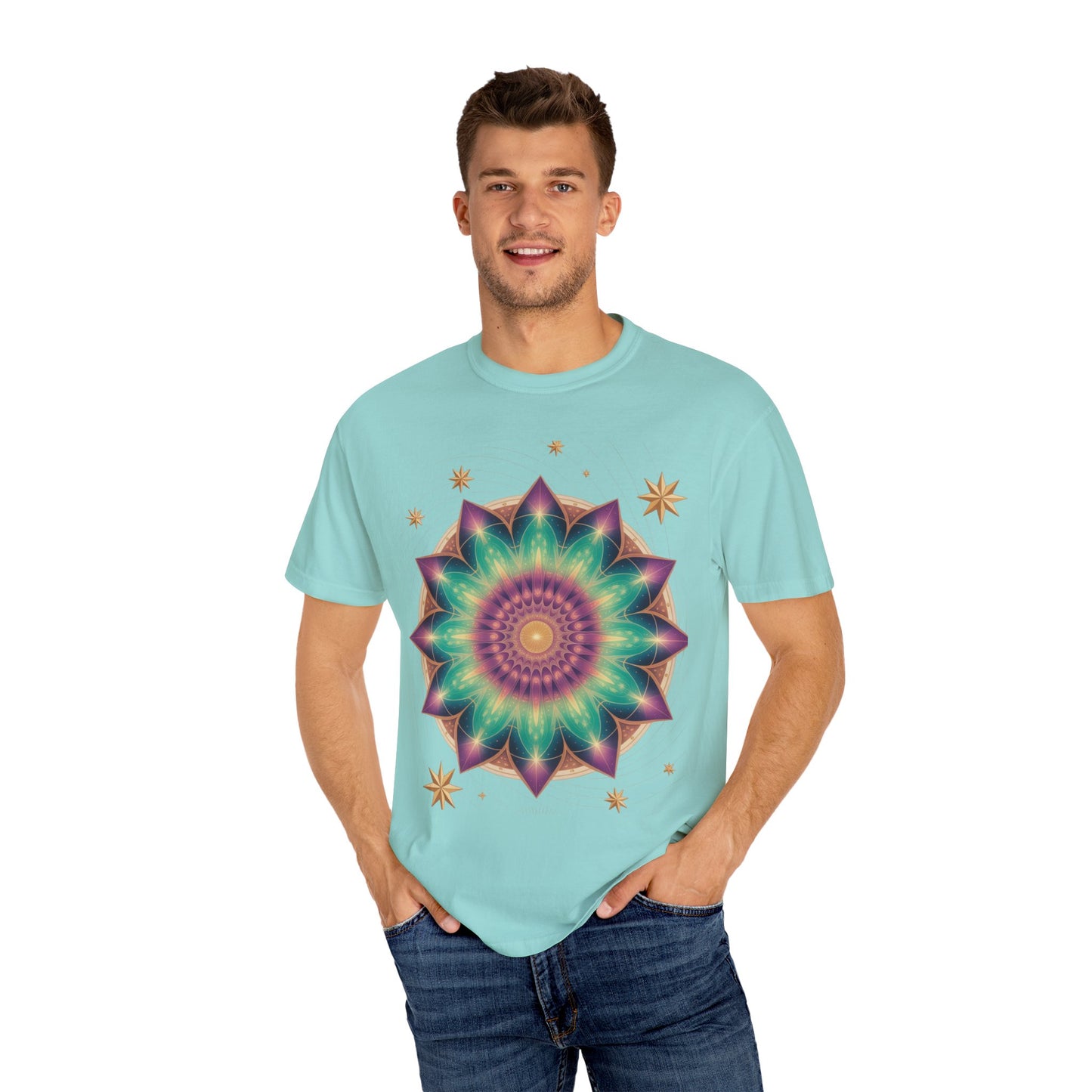Tie-Dye Mandala T-Shirt, Spiritual Apparel, Bohemian Style Tee, Festival Wear, Eco-Friendly Fashion