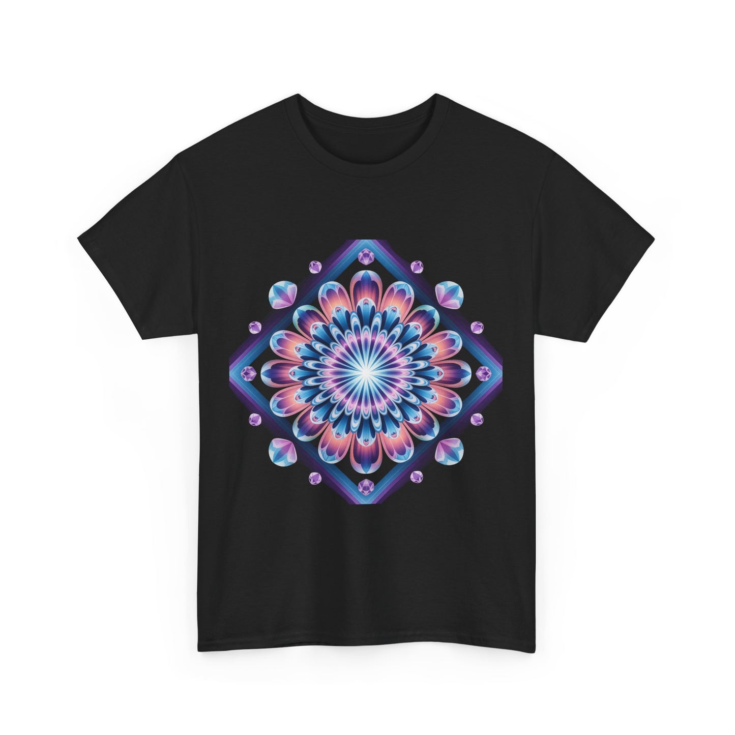Vibrant Mandala Tee - Heavy Cotton Shirt, Bohemian Style Top, Casual Wear, Gift for Her, Festival Fashion, Summer Style