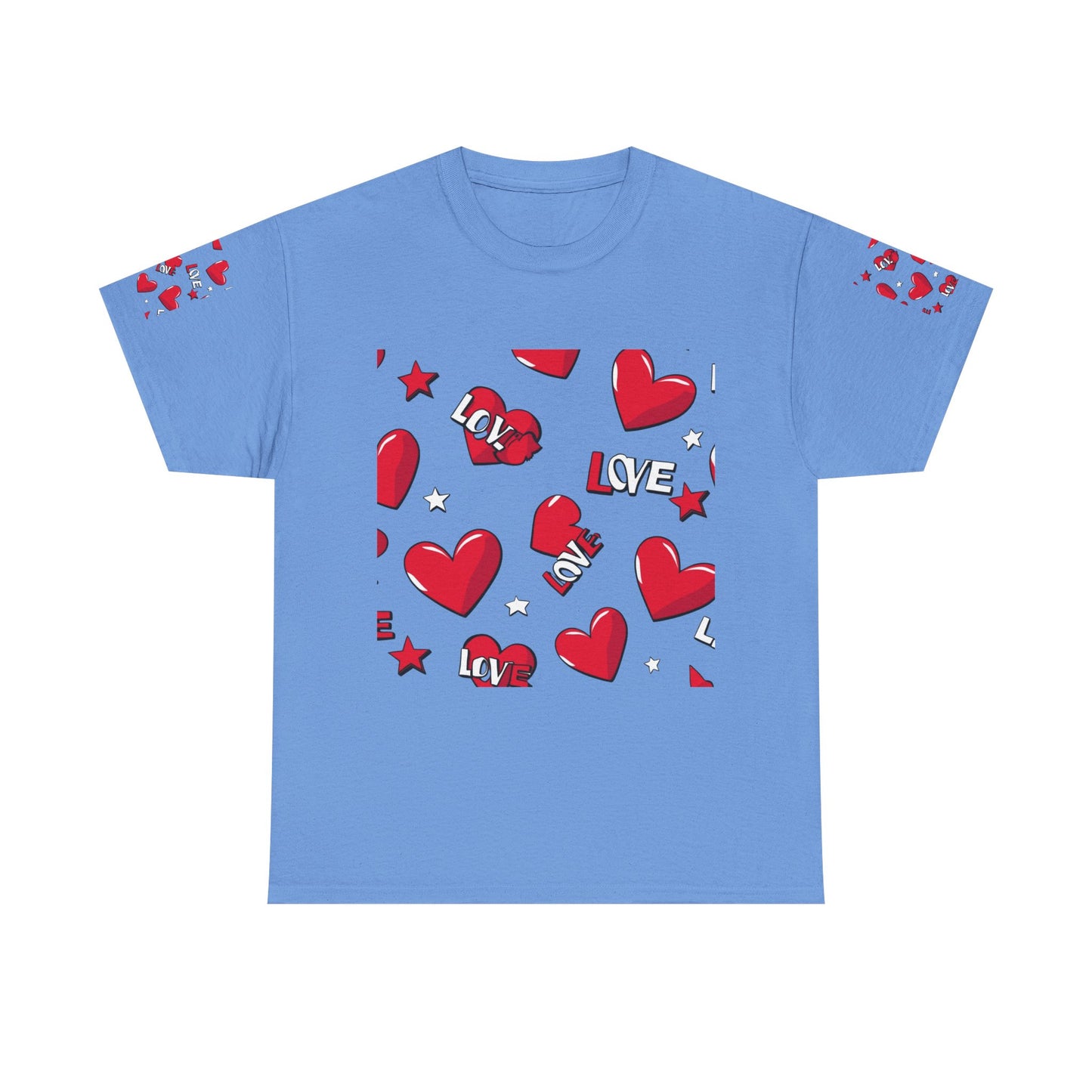 Romantic Love Heart Heavy Cotton Tee - Perfect for Everyday Wear
