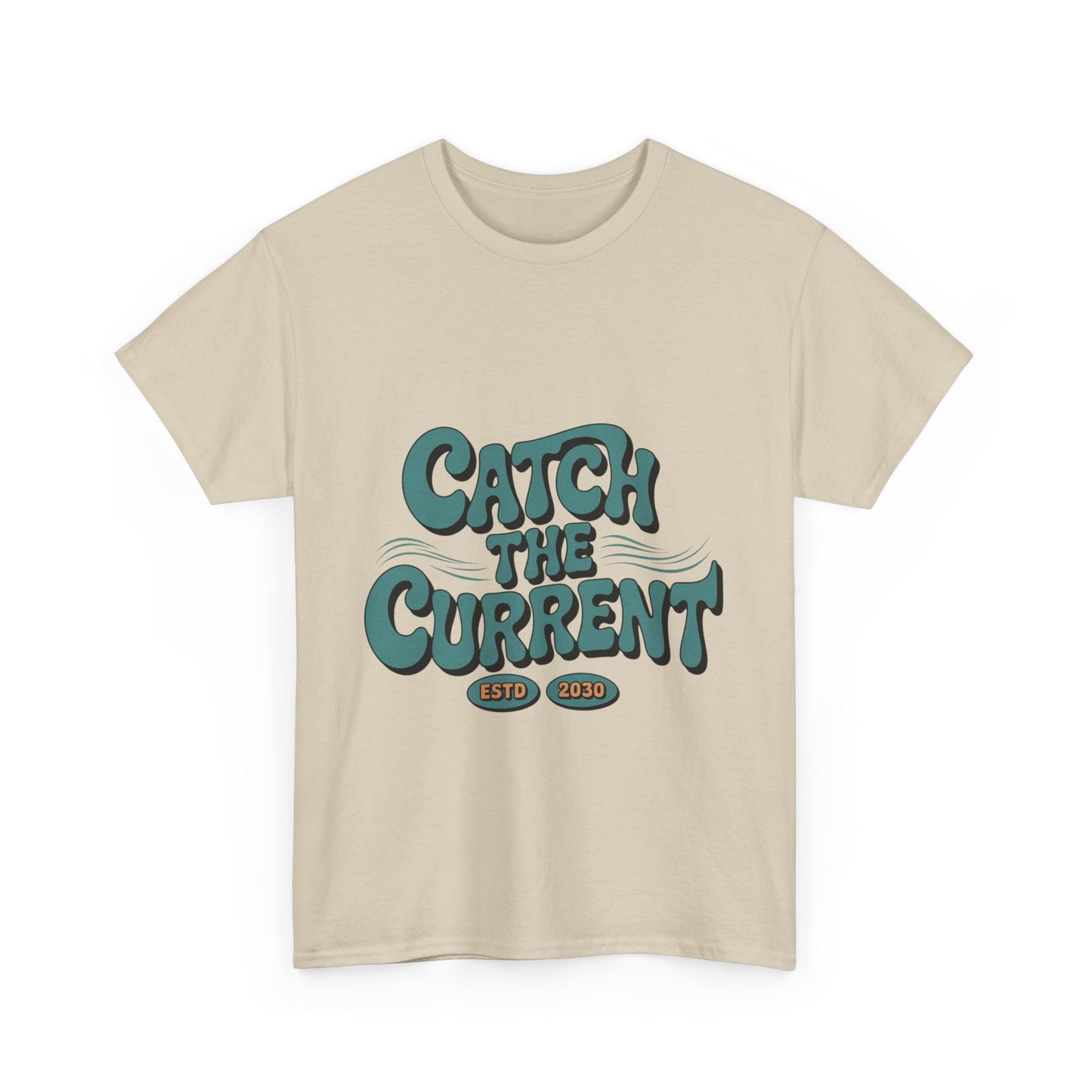 Catch the Current Tee, Relaxed Cotton T-Shirt, Beach Vibe Top, Casual Wear, Perfect Gift for Surfers, Summer Fun
