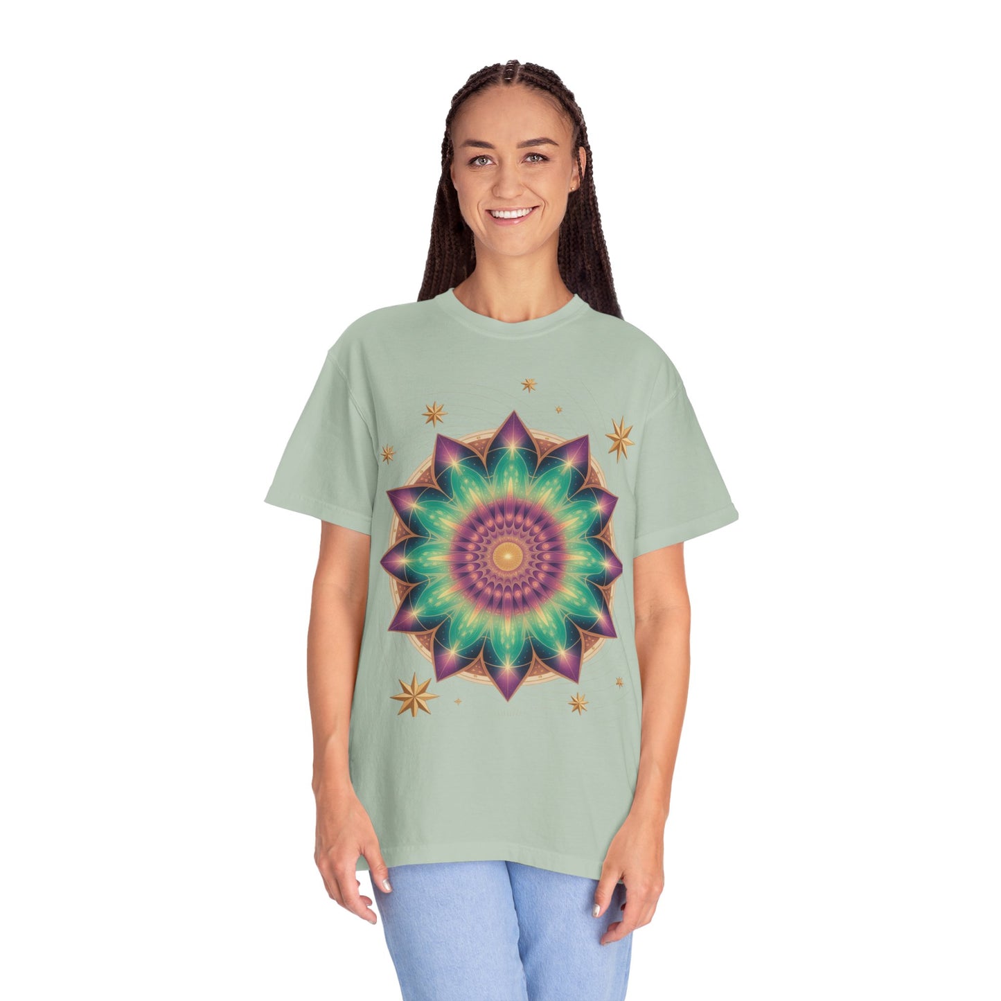 Tie-Dye Mandala T-Shirt, Spiritual Apparel, Bohemian Style Tee, Festival Wear, Eco-Friendly Fashion