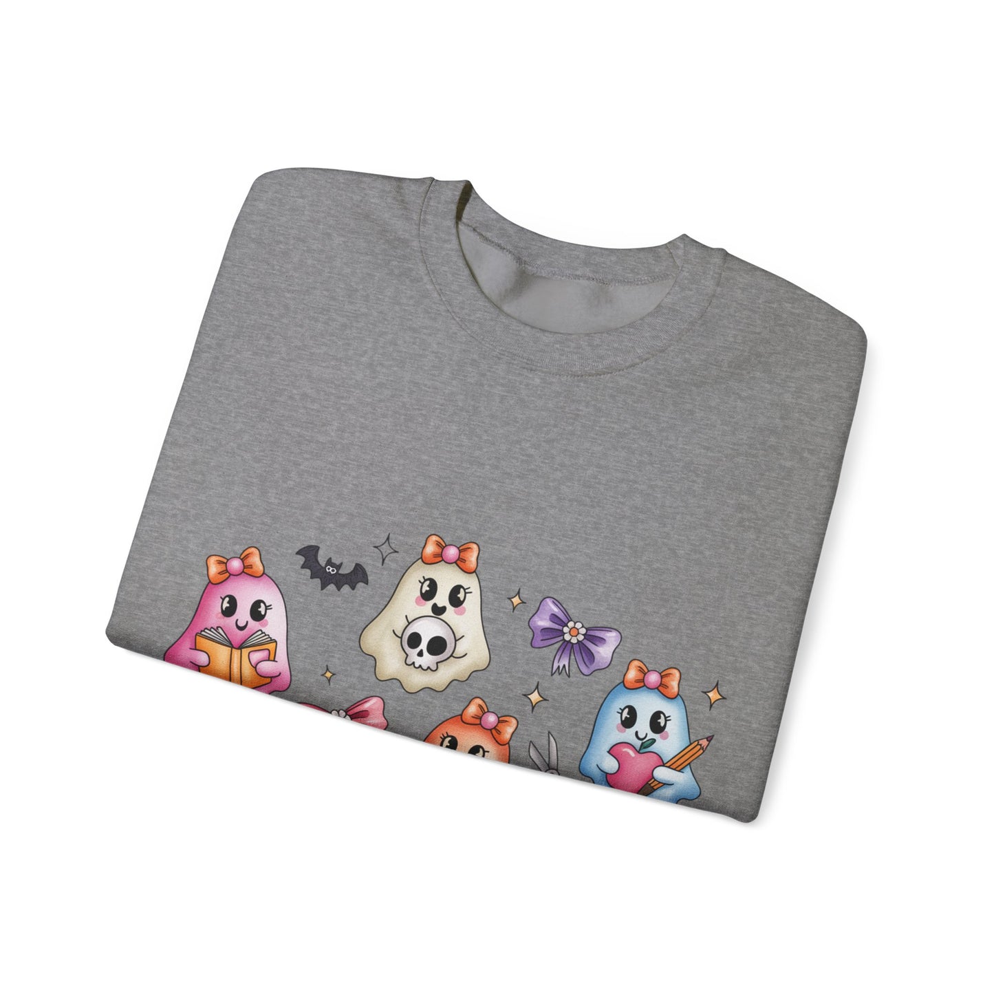 Cute Ghosts Women Crewneck Sweatshirt, Cozy Halloween Apparel, Spooky Season Outfit, Gift for Ghost Lovers, Funny Sweatshirt for Fall