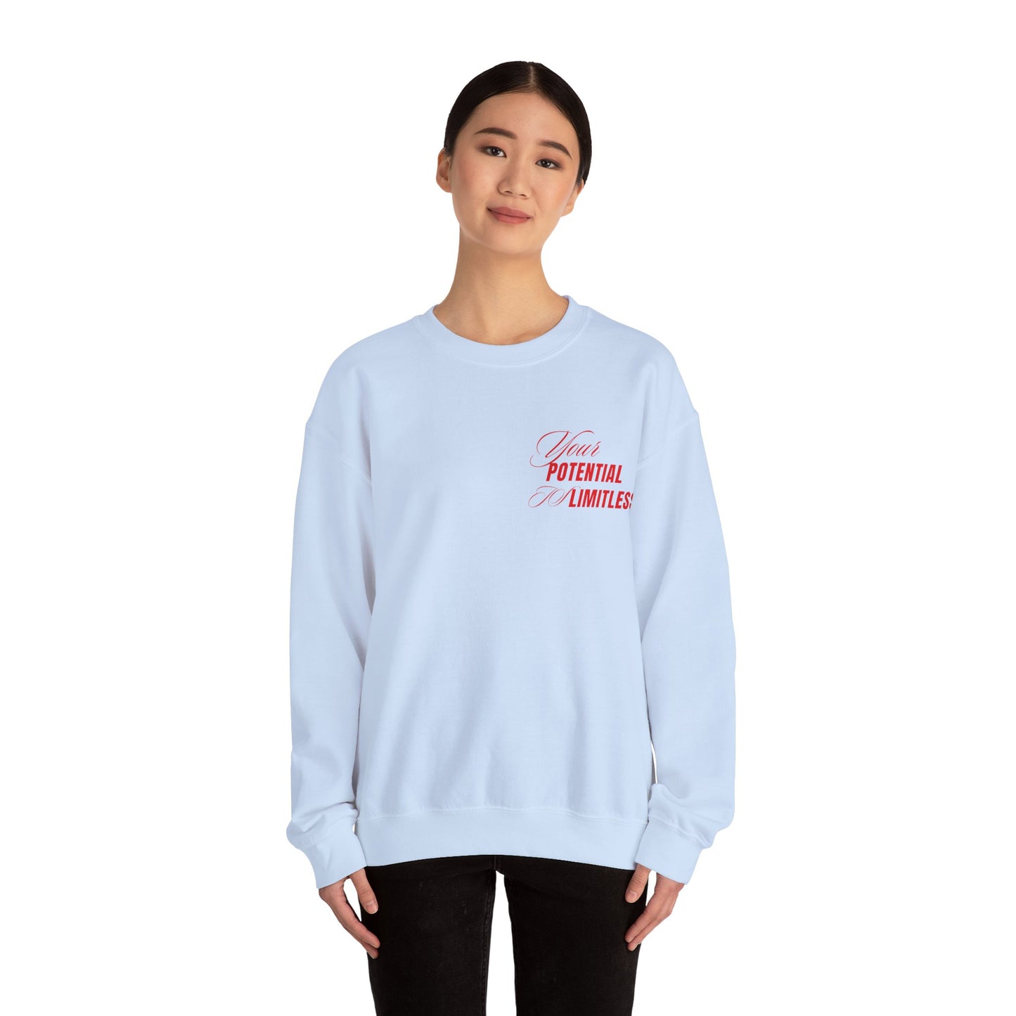 Inspirational Crewneck Sweatshirt - "Your Potential is Limitless"