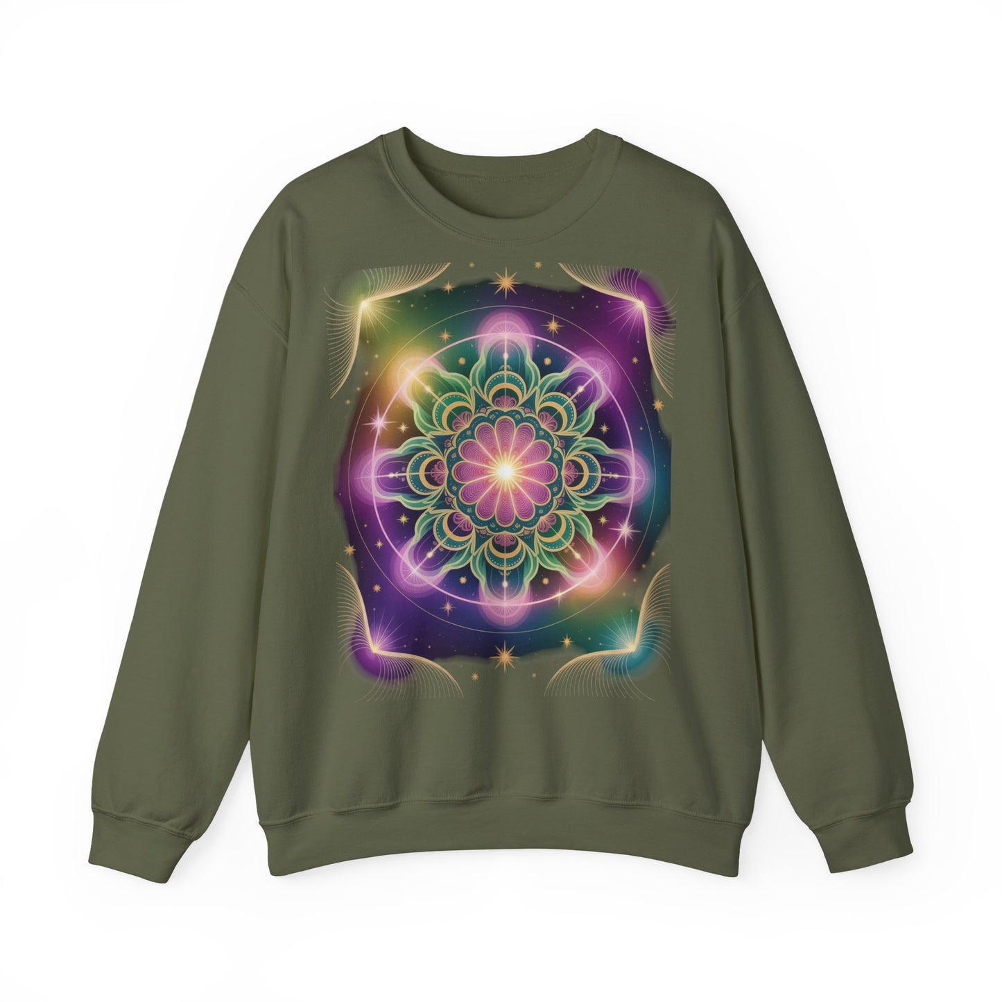 Cosmic Mandala Sweatshirt | Women's Crewneck | Soft Heavy Blend | Ideal for Cozy Nights, Meditation, Festivals, Gifts