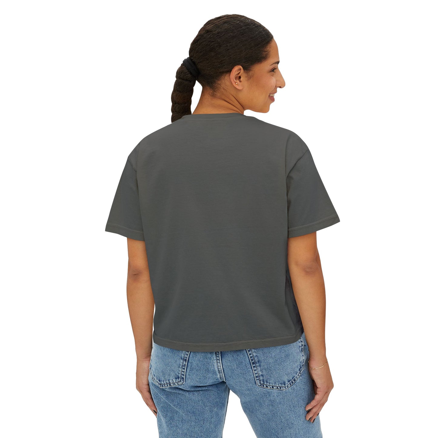 Flower Power Women's Boxy Tee, Vintage Inspired Top, Casual Streetwear, Boho Style Shirt, Perfect for Festivals, Everyday Wear