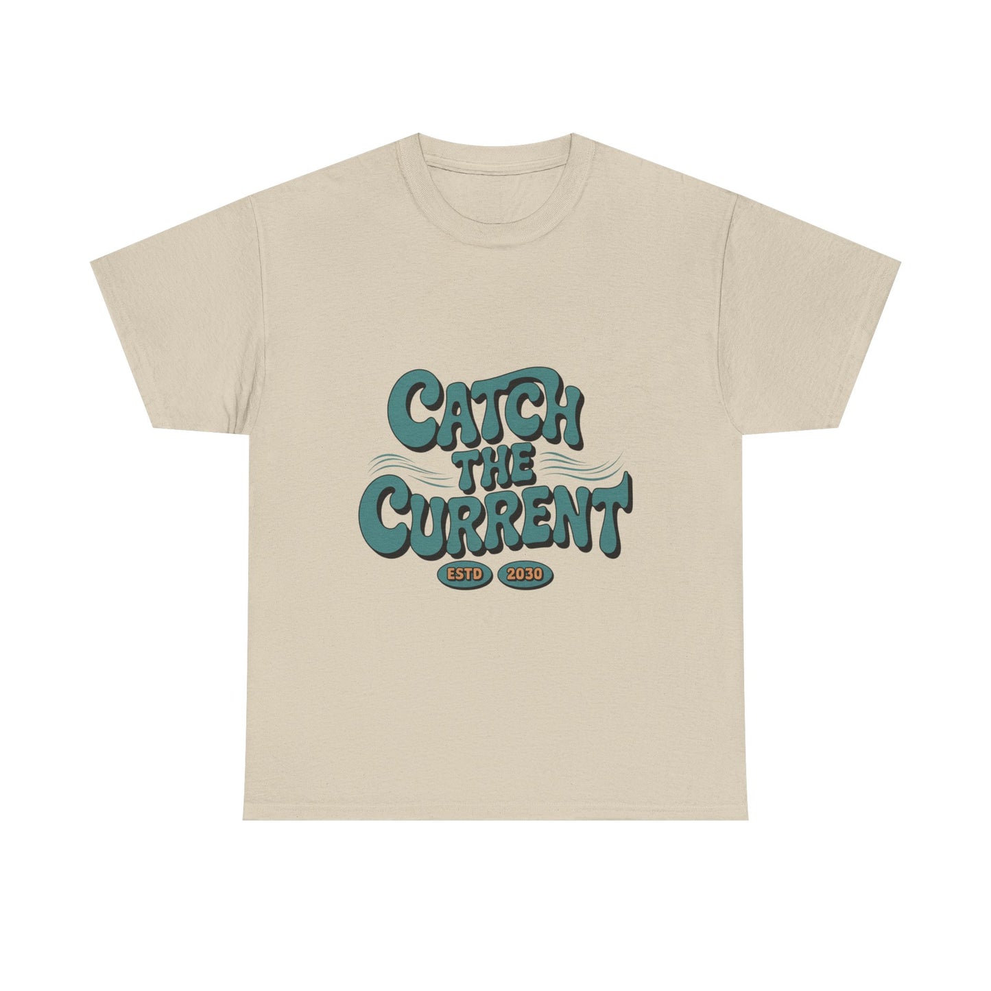 Catch the Current Tee, Relaxed Cotton T-Shirt, Beach Vibe Top, Casual Wear, Perfect Gift for Surfers, Summer Fun