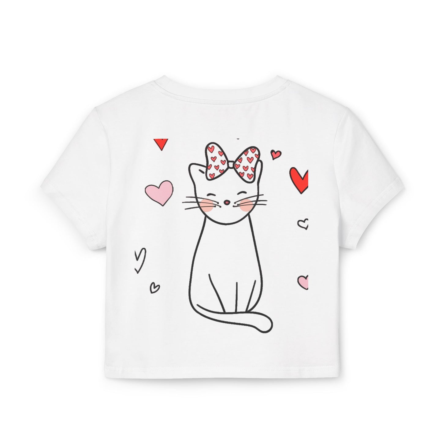 Camiseta de bebé para mujer con adorable diseño de corazón y adorable gato