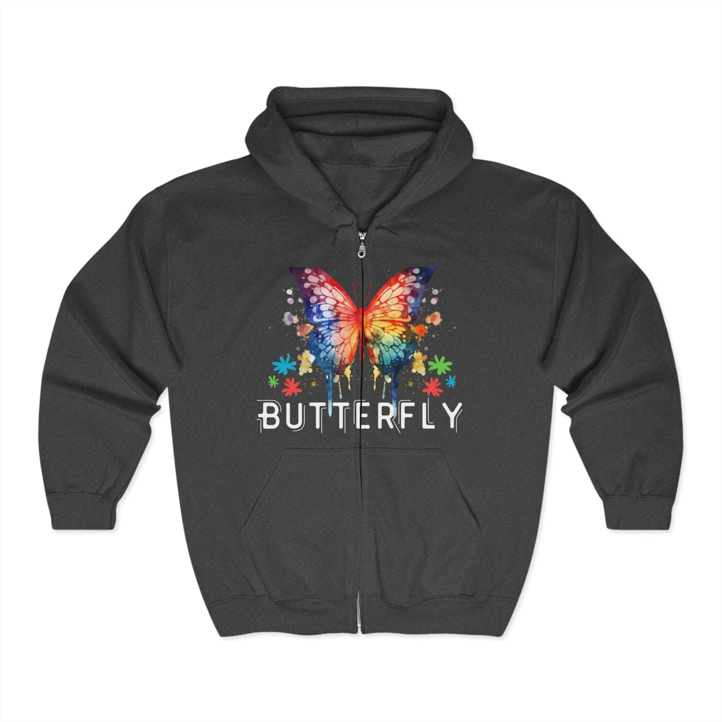 Felpa con cappuccio Butterfly Bliss Full Zip - Colorata e comoda