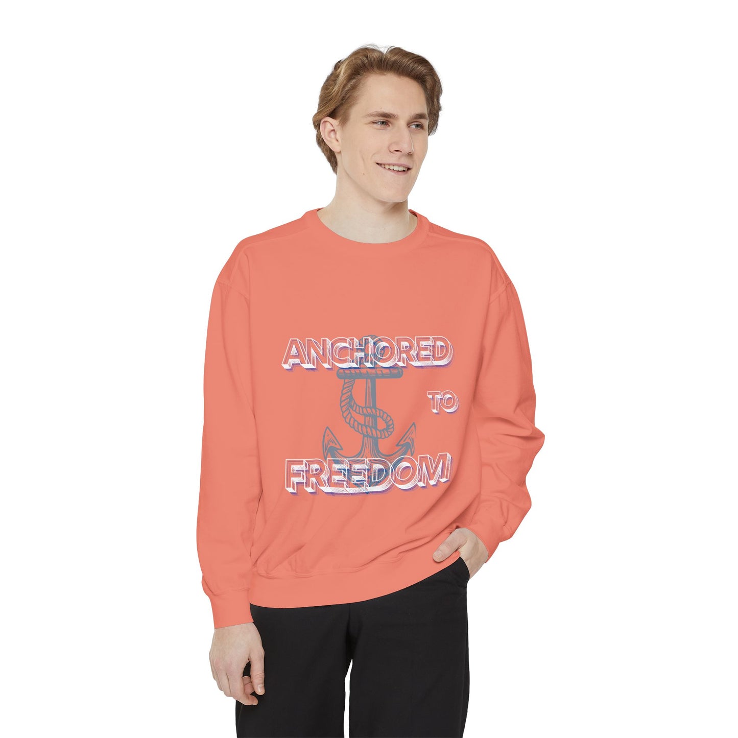 Anchored to Freedom Garment-Dyed Sweatshirt | Relaxed & Trendy Style