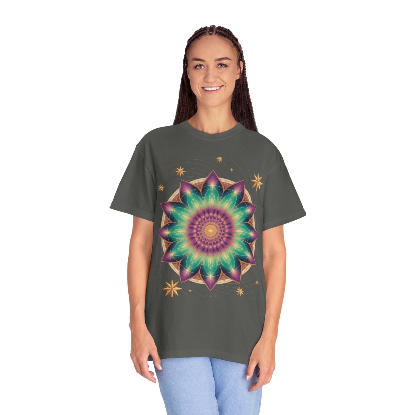 Tie-Dye Mandala T-Shirt, Spiritual Apparel, Bohemian Style Tee, Festival Wear, Eco-Friendly Fashion