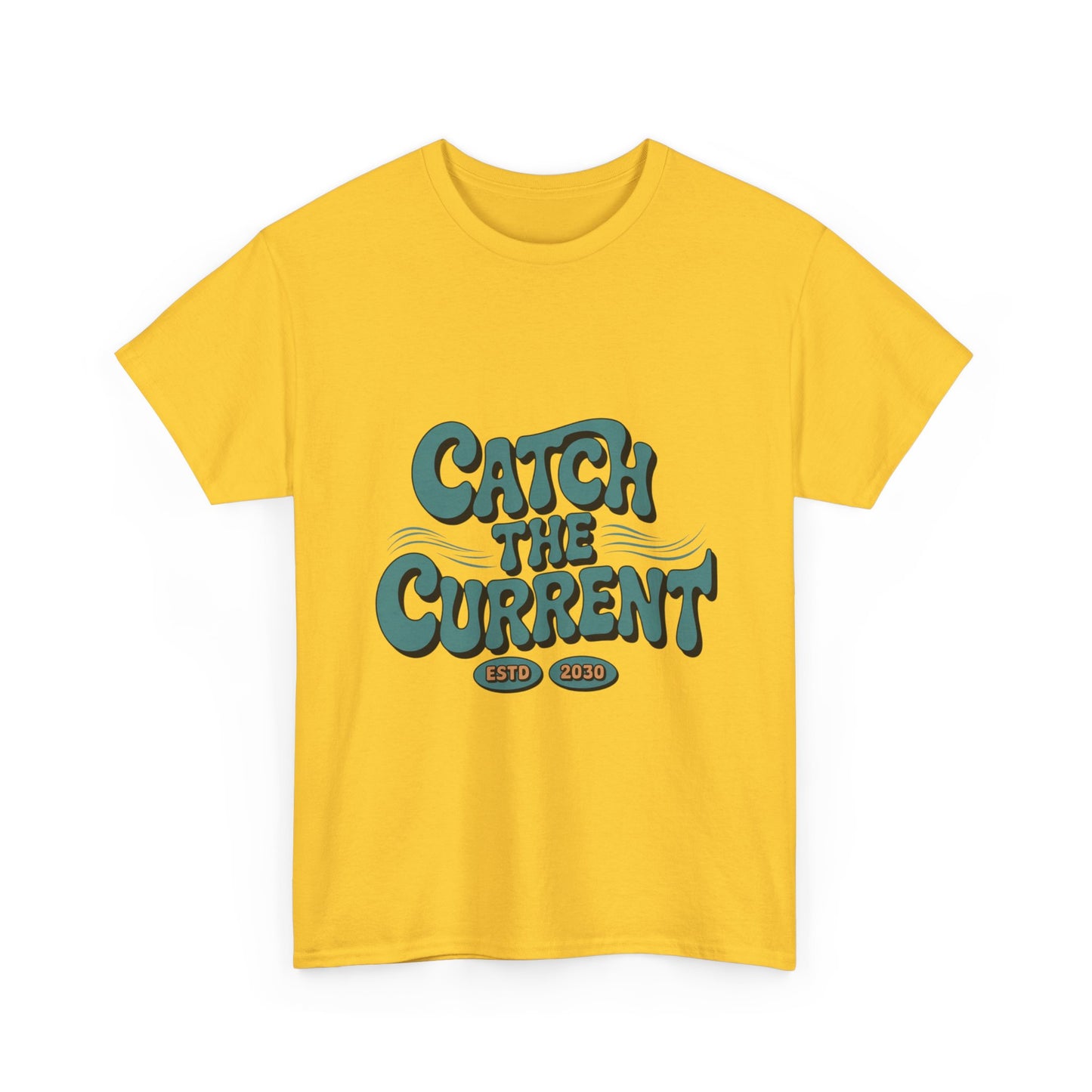 Catch the Current Tee, Relaxed Cotton T-Shirt, Beach Vibe Top, Casual Wear, Perfect Gift for Surfers, Summer Fun