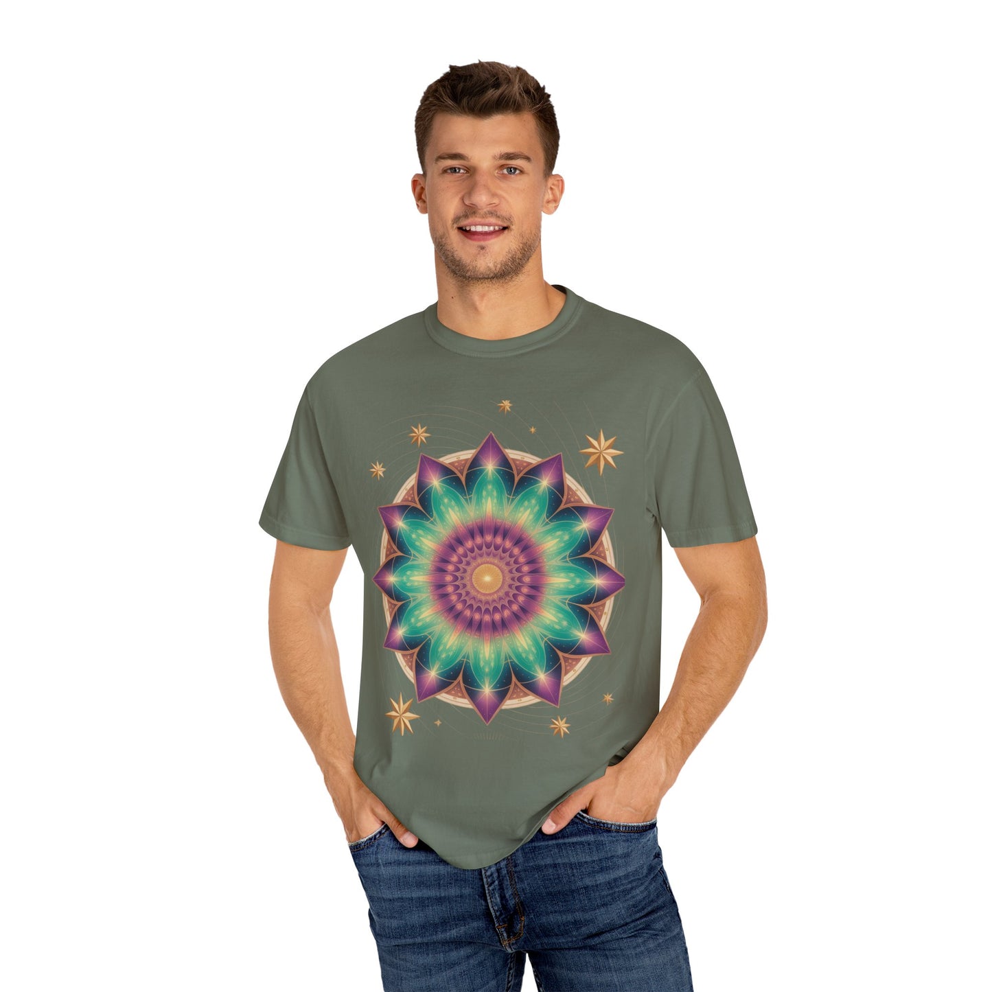Tie-Dye Mandala T-Shirt, Spiritual Apparel, Bohemian Style Tee, Festival Wear, Eco-Friendly Fashion