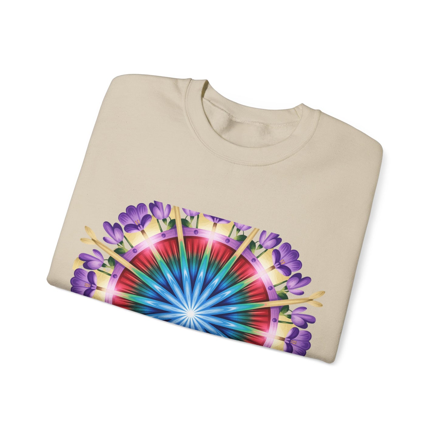 Vibrant Floral Mandala Crewneck Sweatshirt | Cozy Apparel, Stylish Gift, Casual Wear, Everyday Comfort, Botanical Design