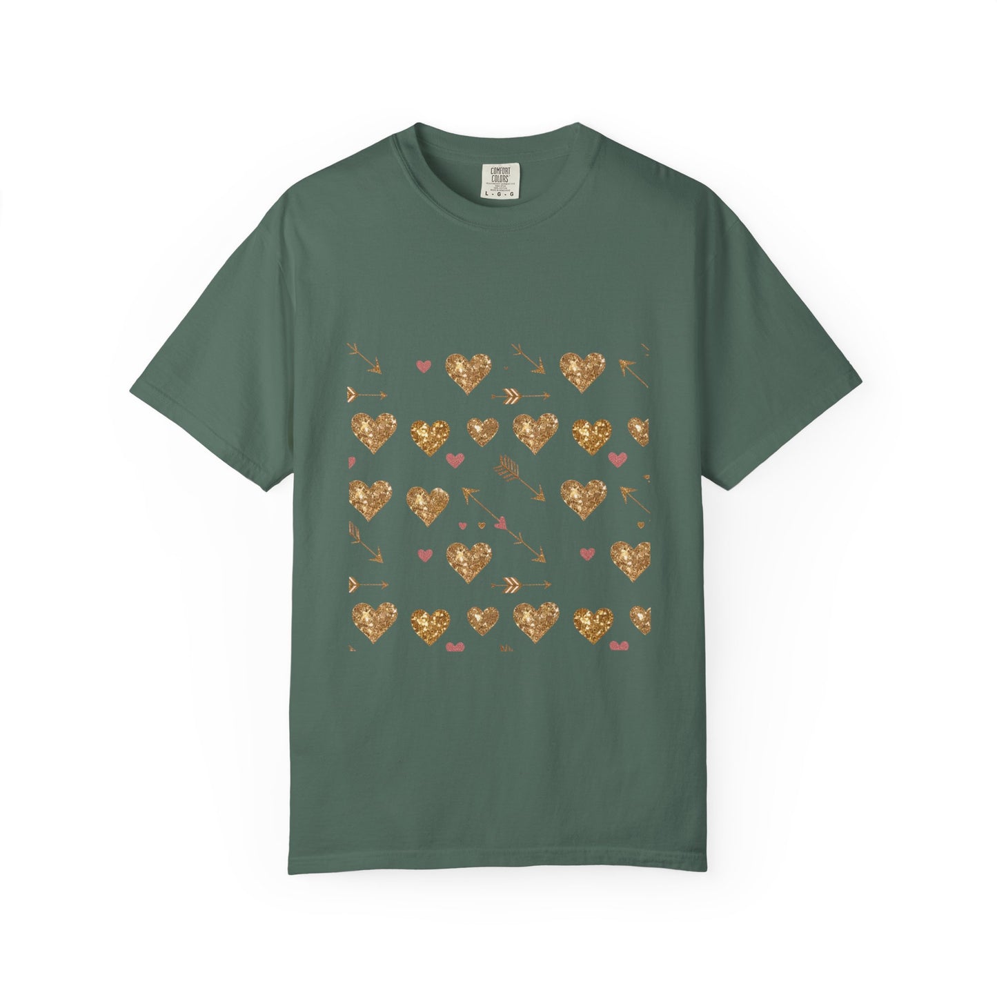 Camiseta de mujer con estampado de corazón dorado: perfecta para el amor cotidiano